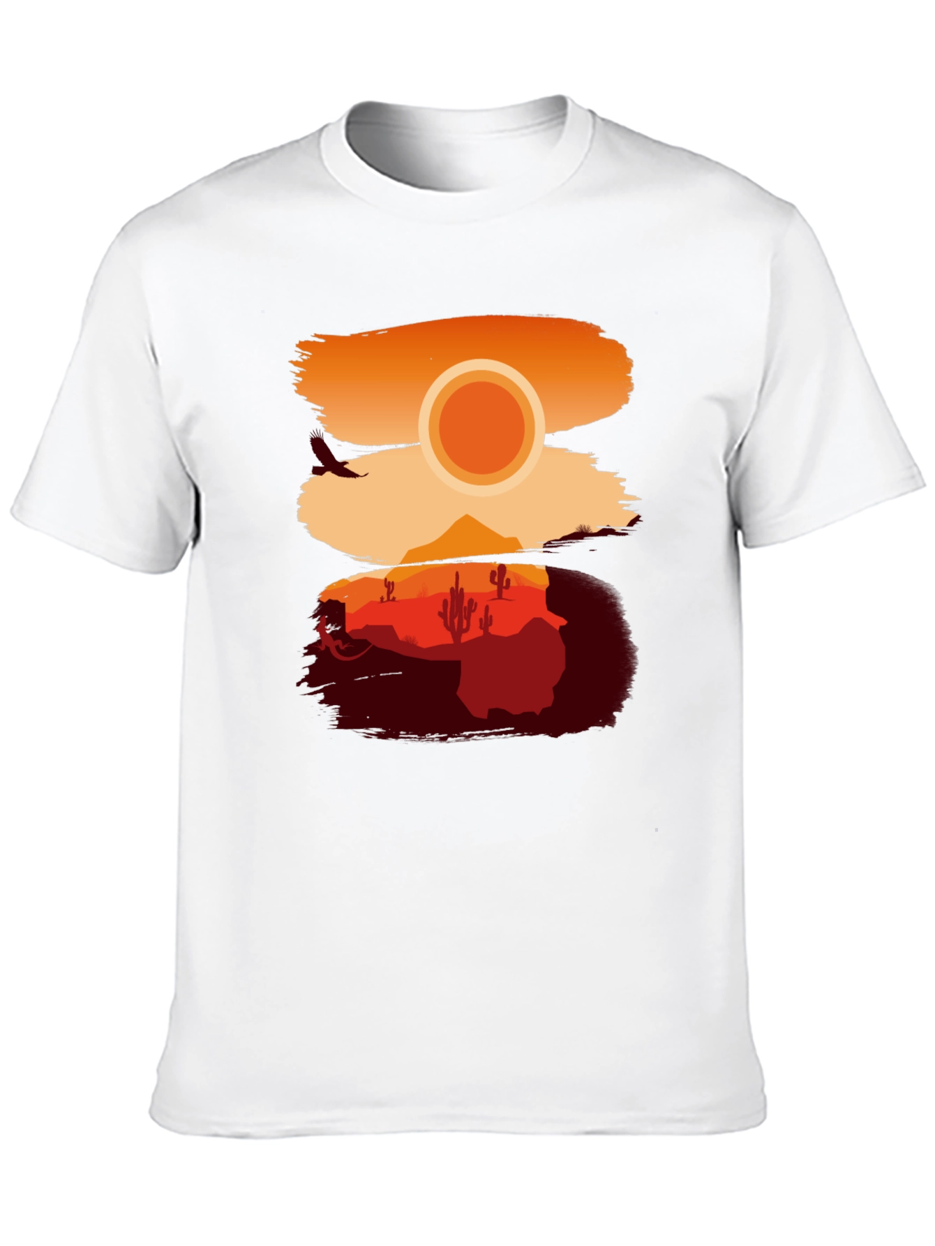 Desert Sunset Graphic Tee - Stylish Black T-Shirt