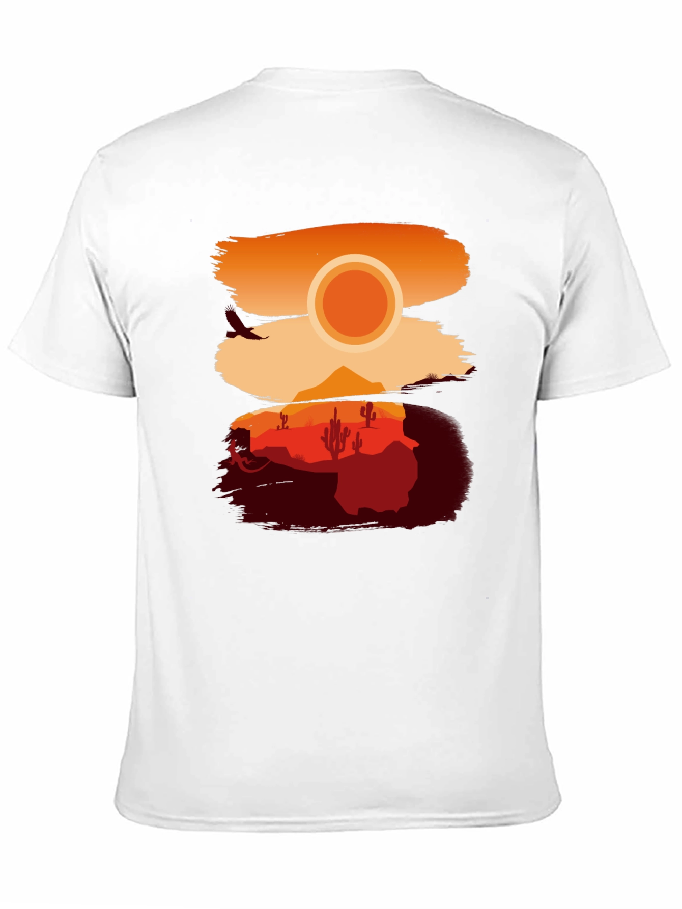 Desert Sunset Graphic Tee - Stylish Black T-Shirt