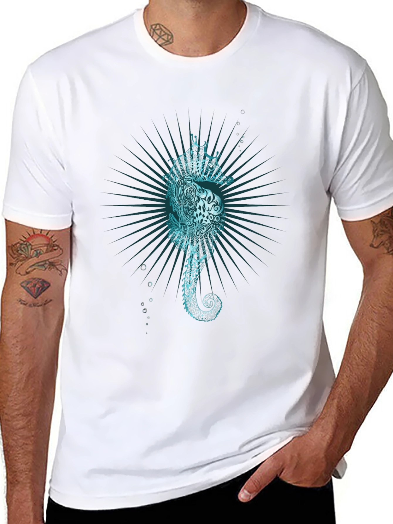 Sea Horse Graphic Tee - Unique Ocean Print