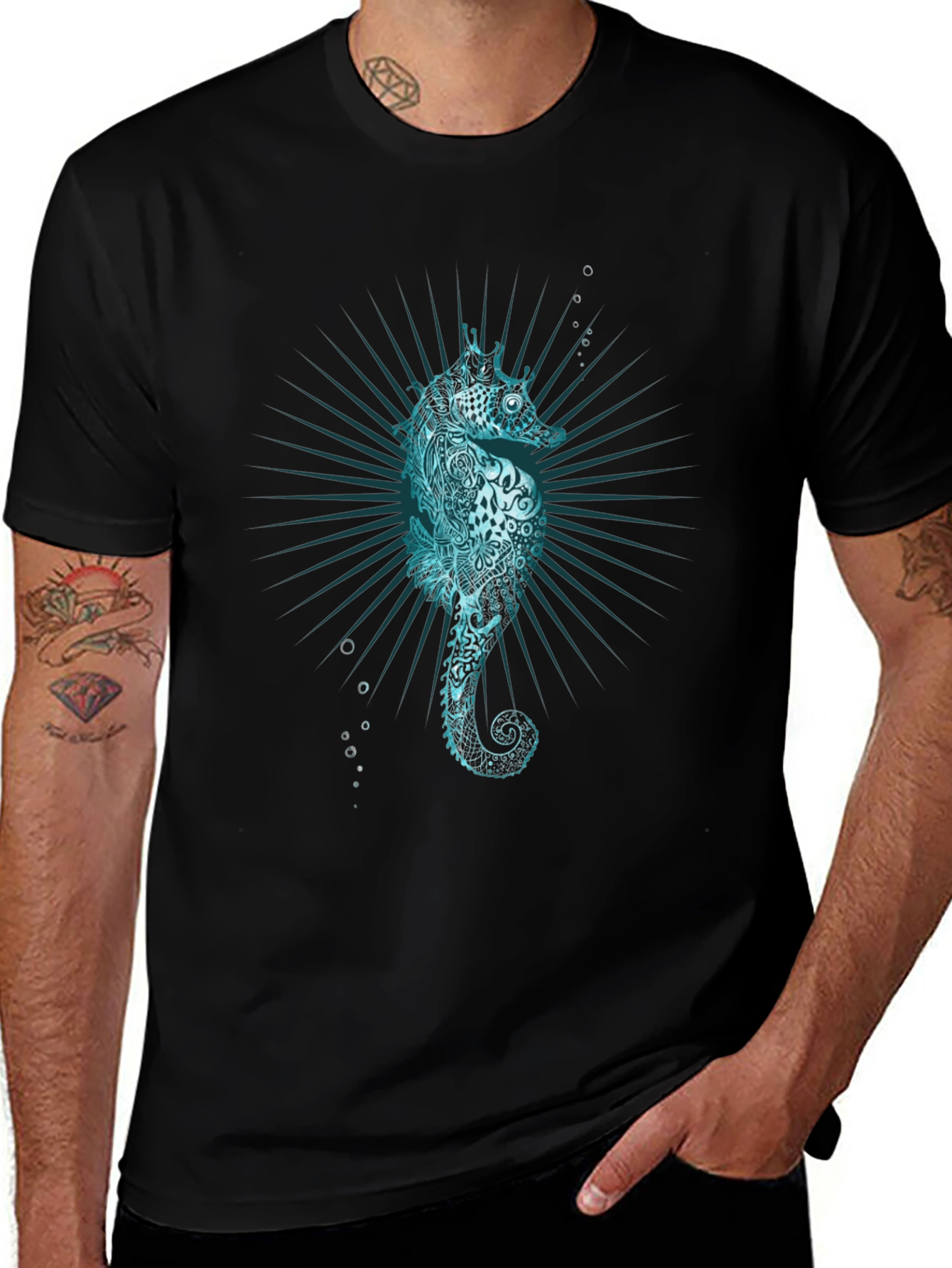 Sea Horse Graphic Tee - Unique Ocean Print