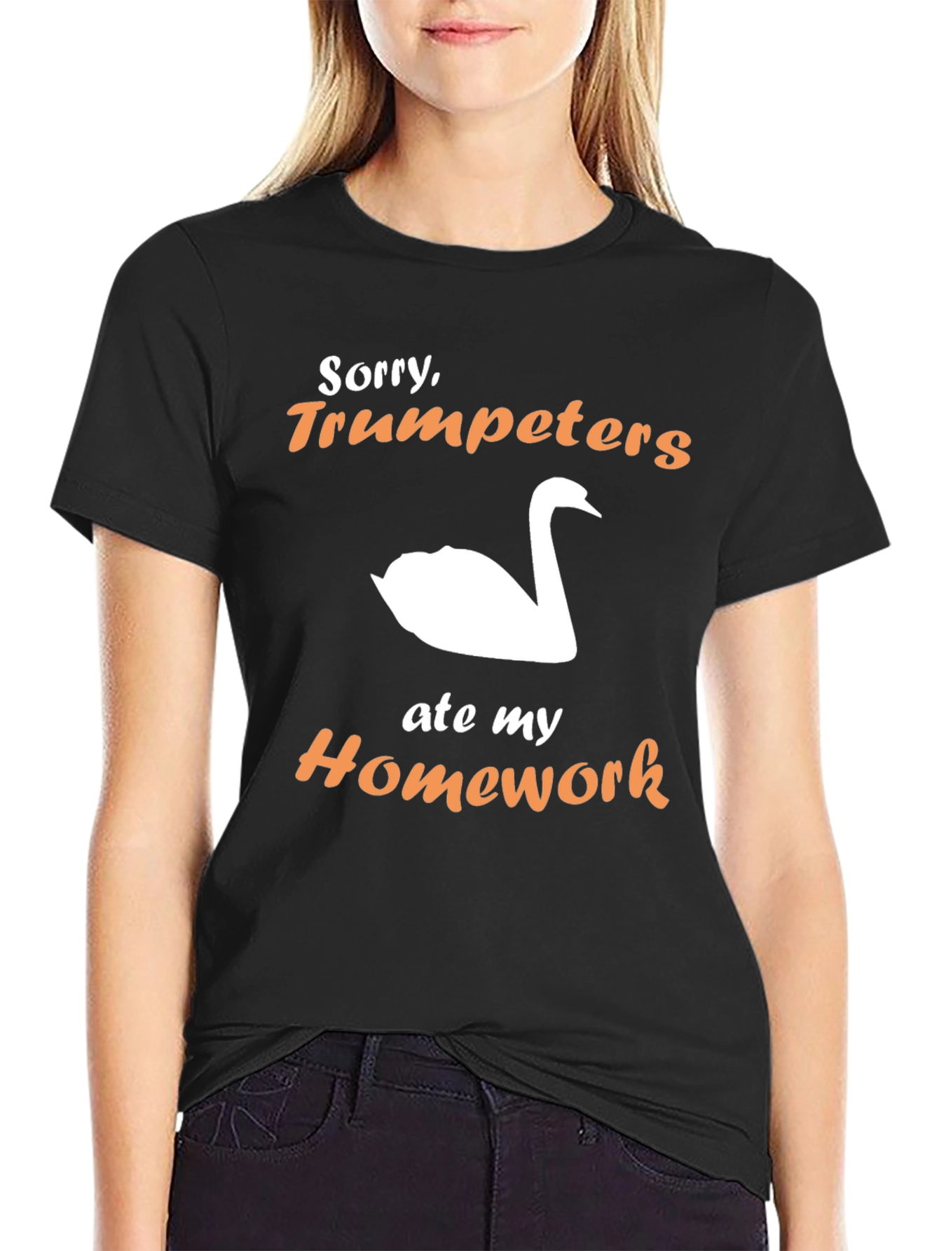 Trumpeters Swan Ate My Homework Funny T-Shirt