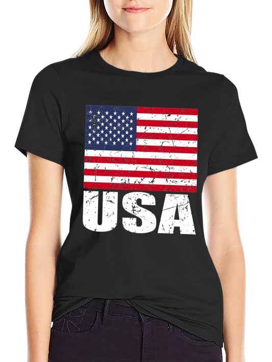 Distressed USA Flag Graphic Tee - Patriotic Pride