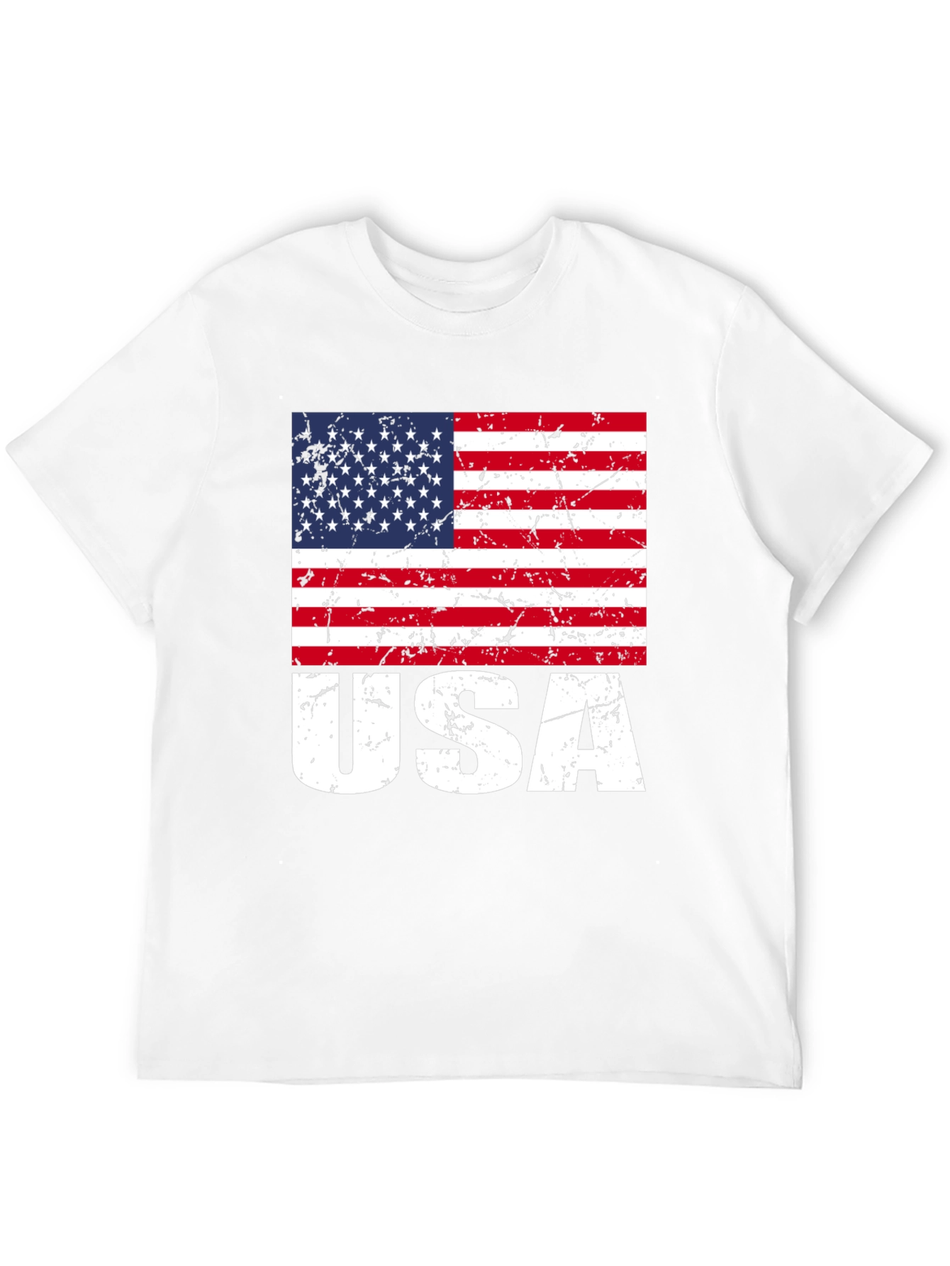 Distressed USA Flag Graphic Tee - Patriotic Pride