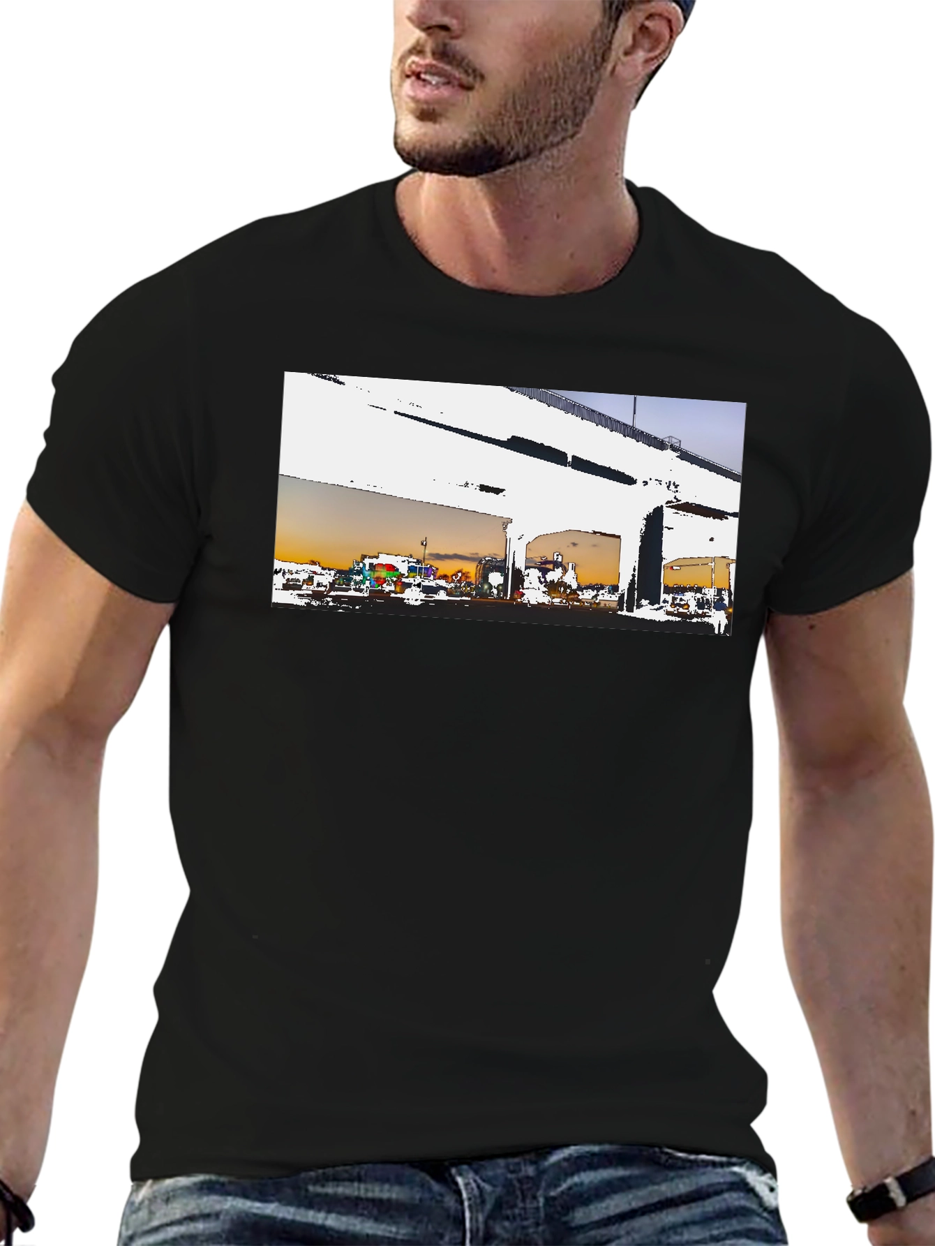 Underpass Graphic Tee - Black Cotton Blend
