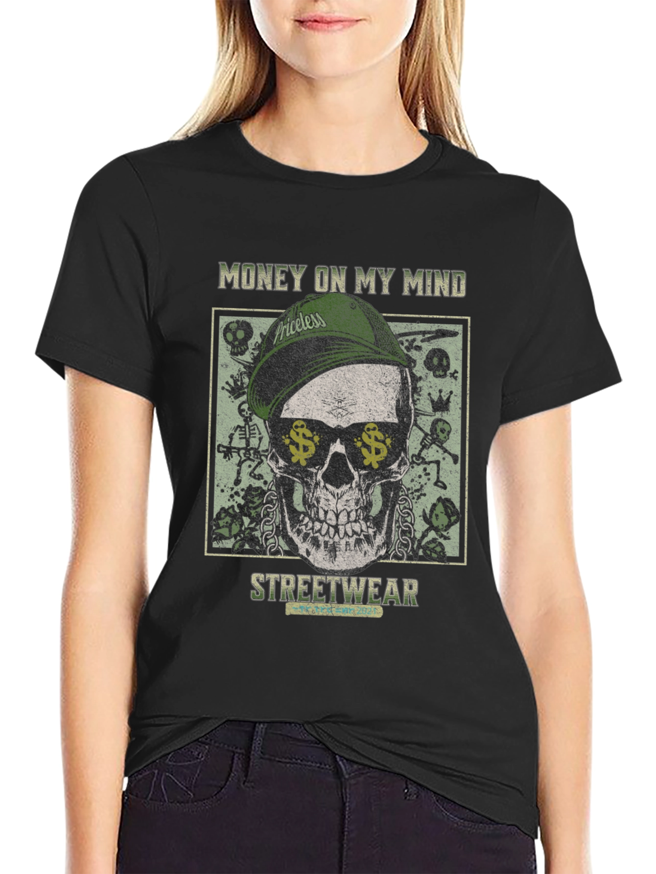 Money Minded Skull Graphic Tee