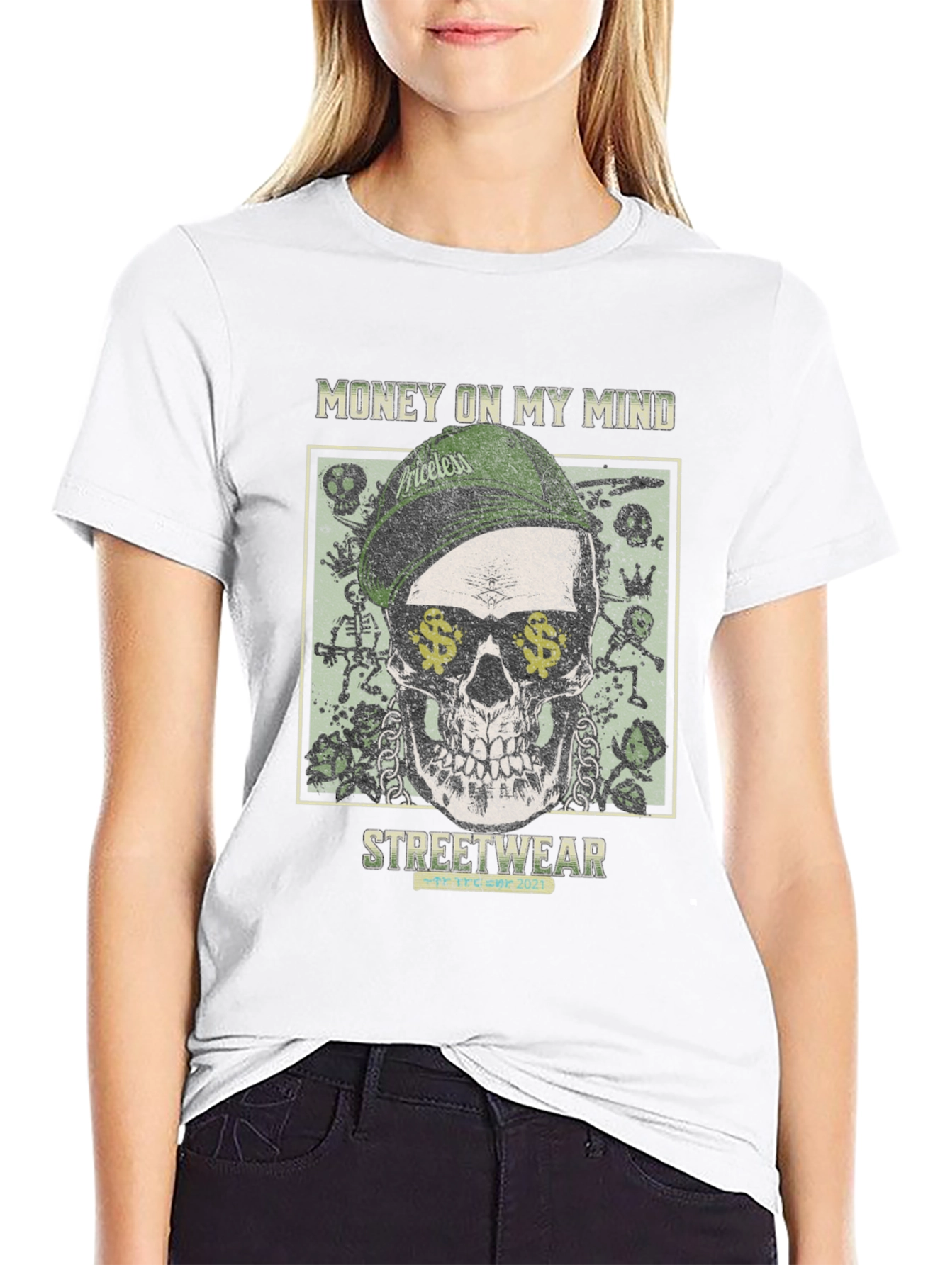 Money Minded Skull Graphic Tee