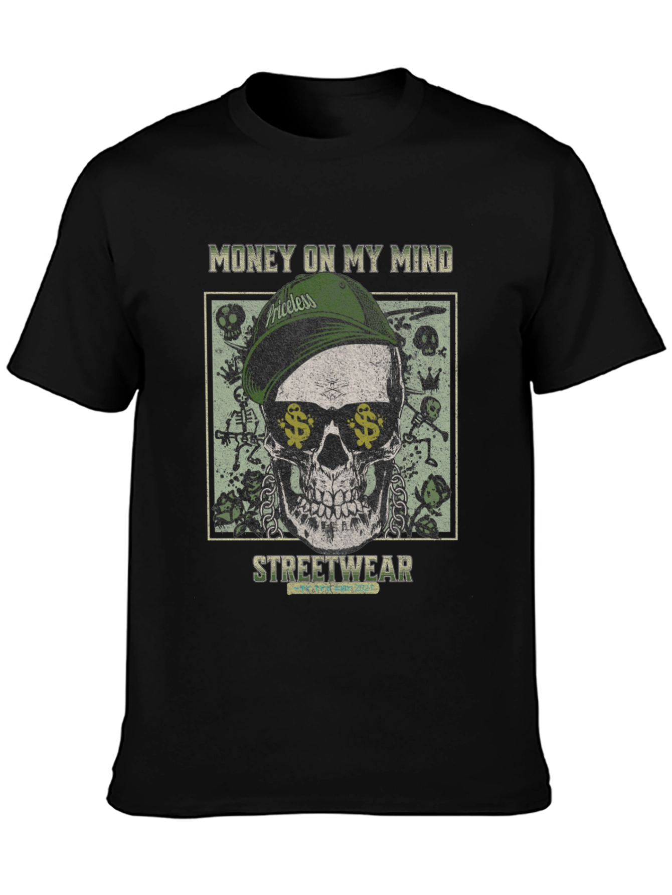 Money Minded Skull Graphic Tee