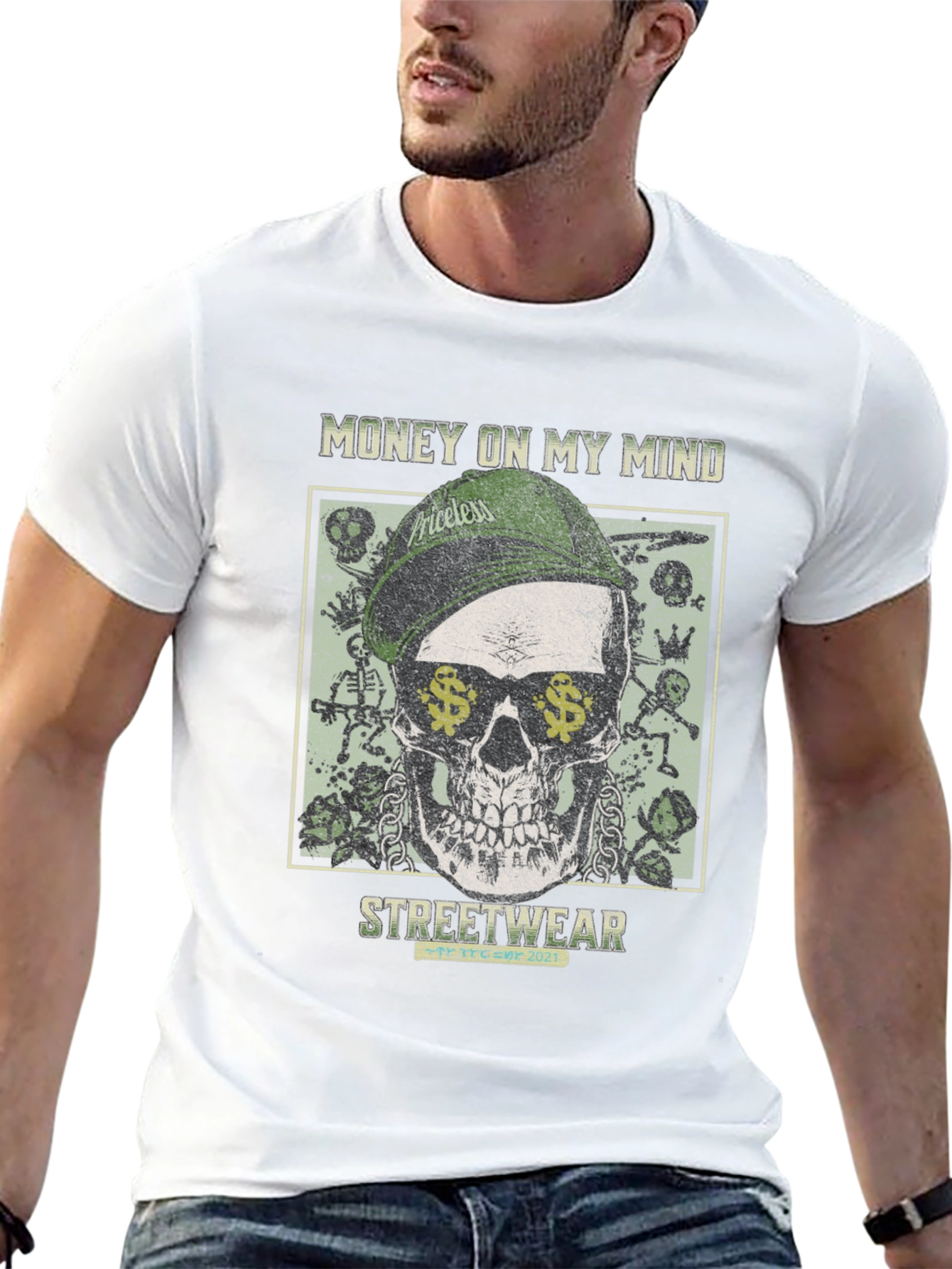 Money Minded Skull Graphic Tee