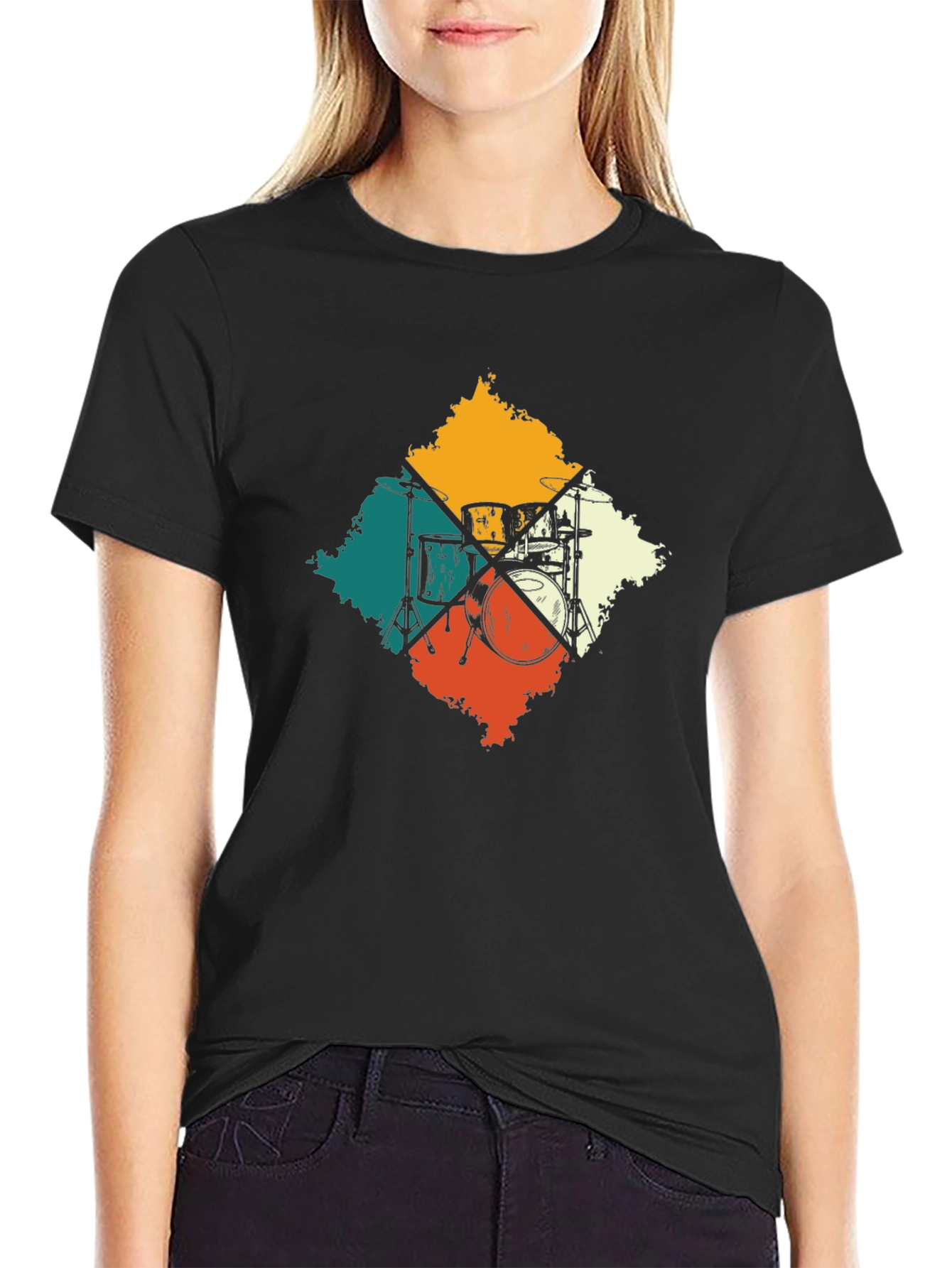 Retro Drum Set Graphic Tee - Musicians Essential