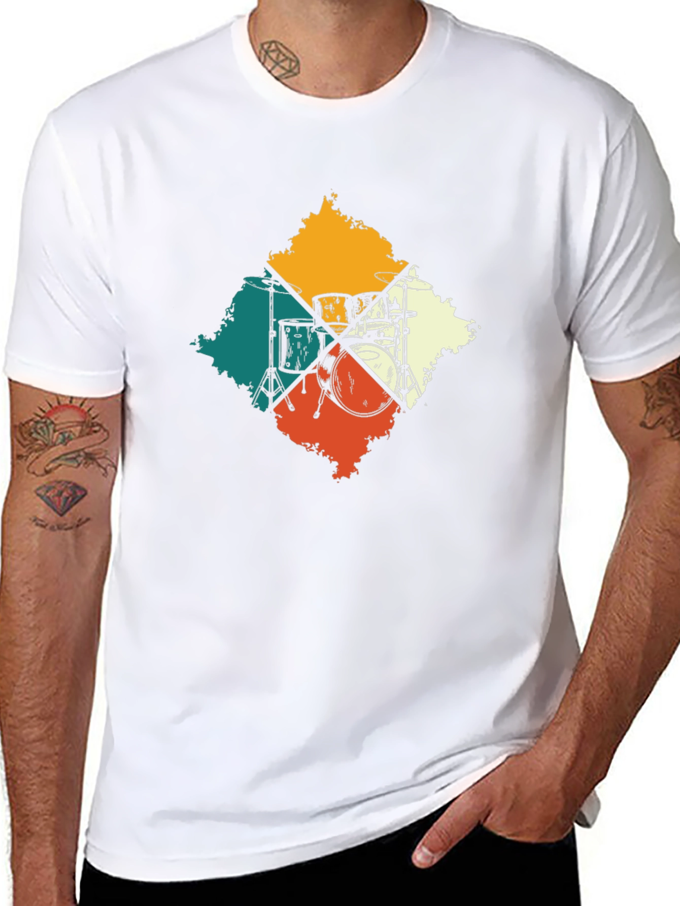 Retro Drum Set Graphic Tee - Musicians Essential