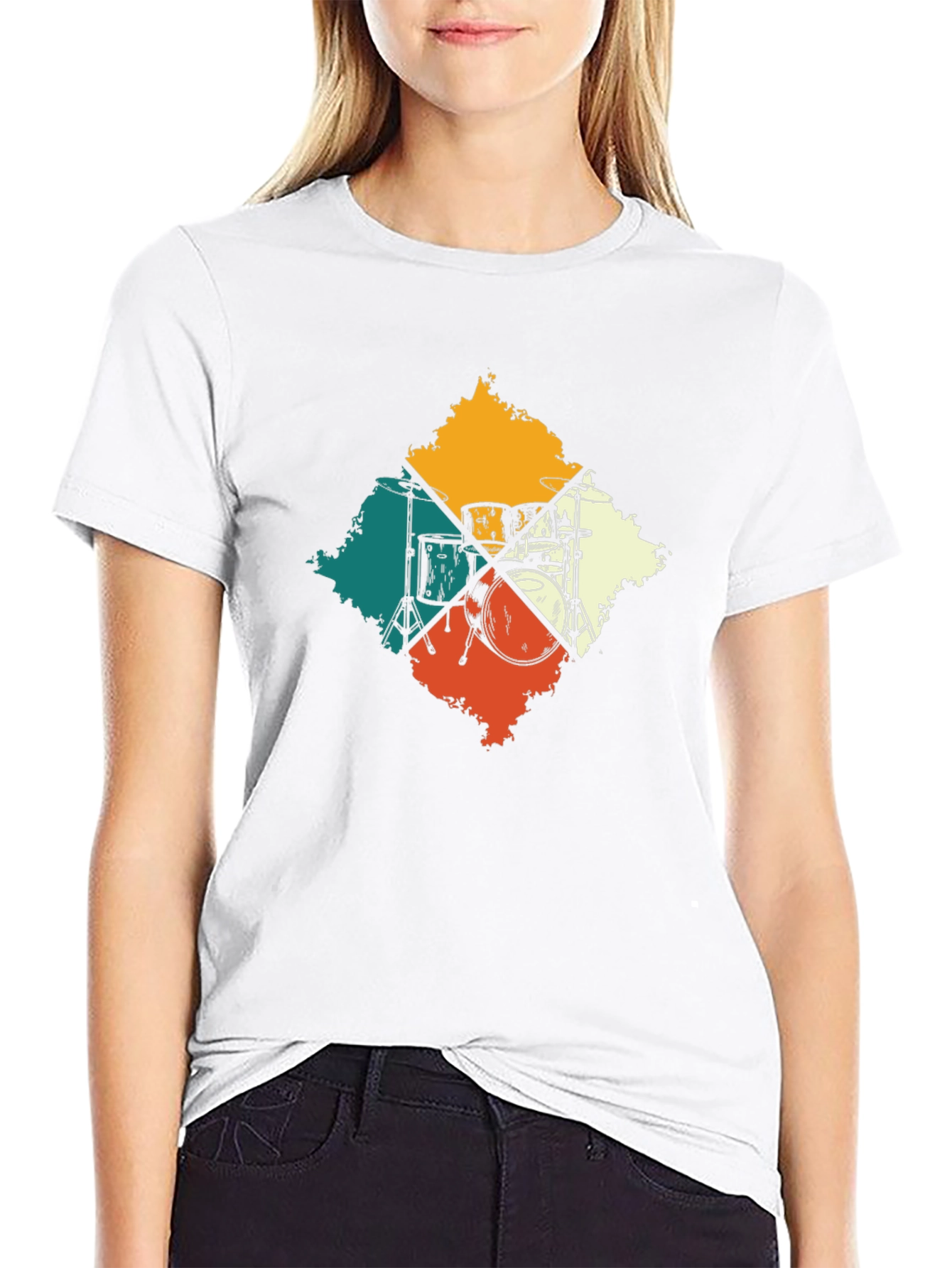Retro Drum Set Graphic Tee - Musicians Essential