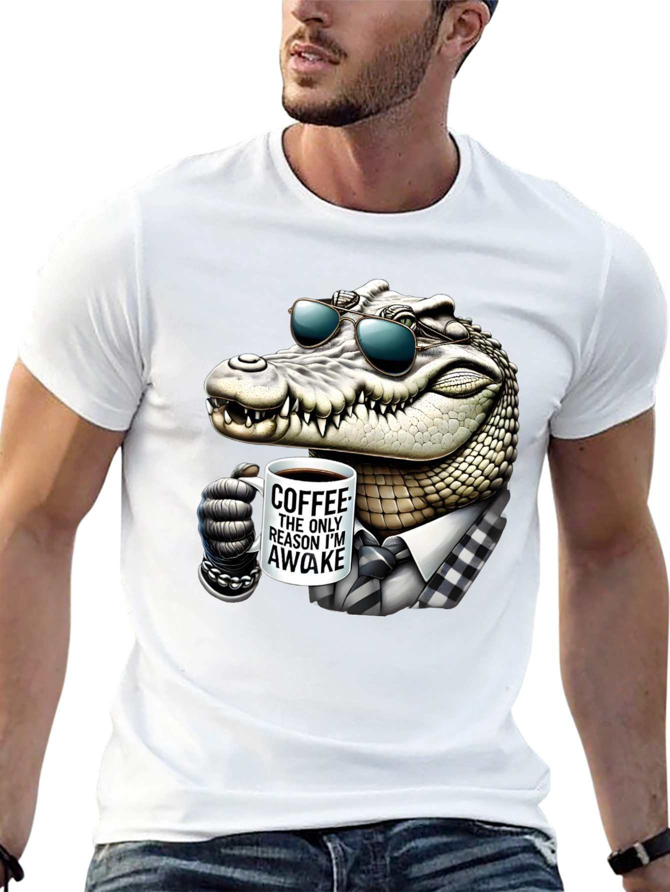 Cool Crocodile Coffee Lover T-Shirt