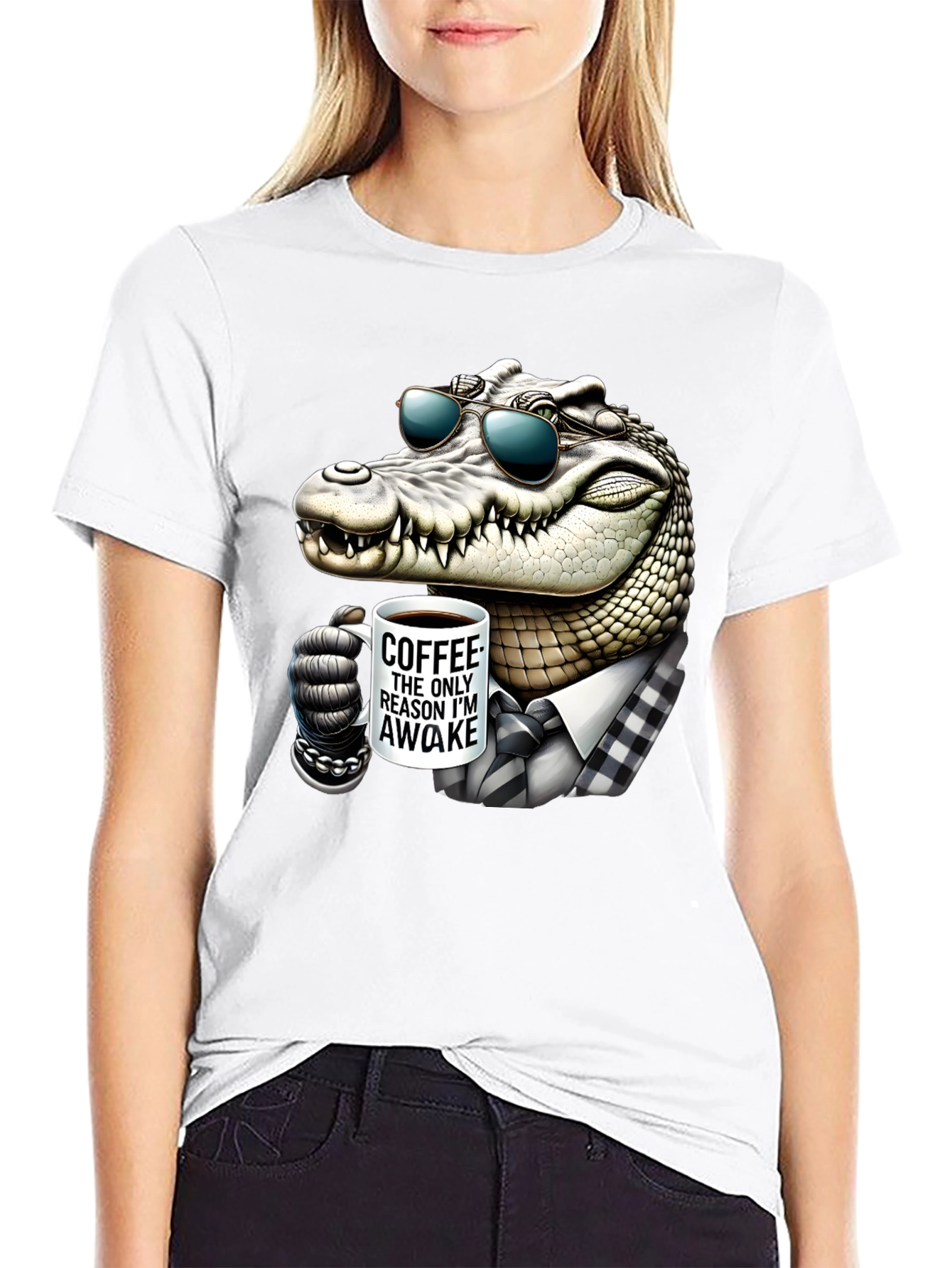 Cool Crocodile Coffee Lover T-Shirt