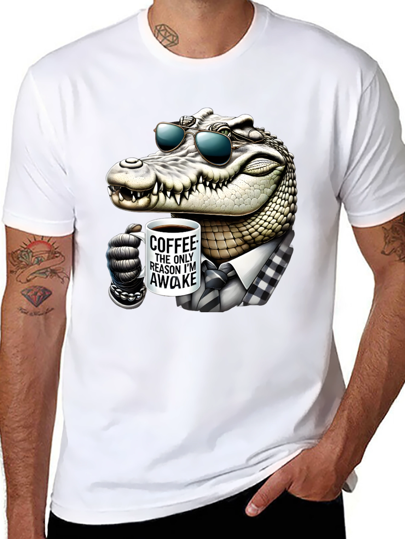 Cool Crocodile Coffee Lover T-Shirt
