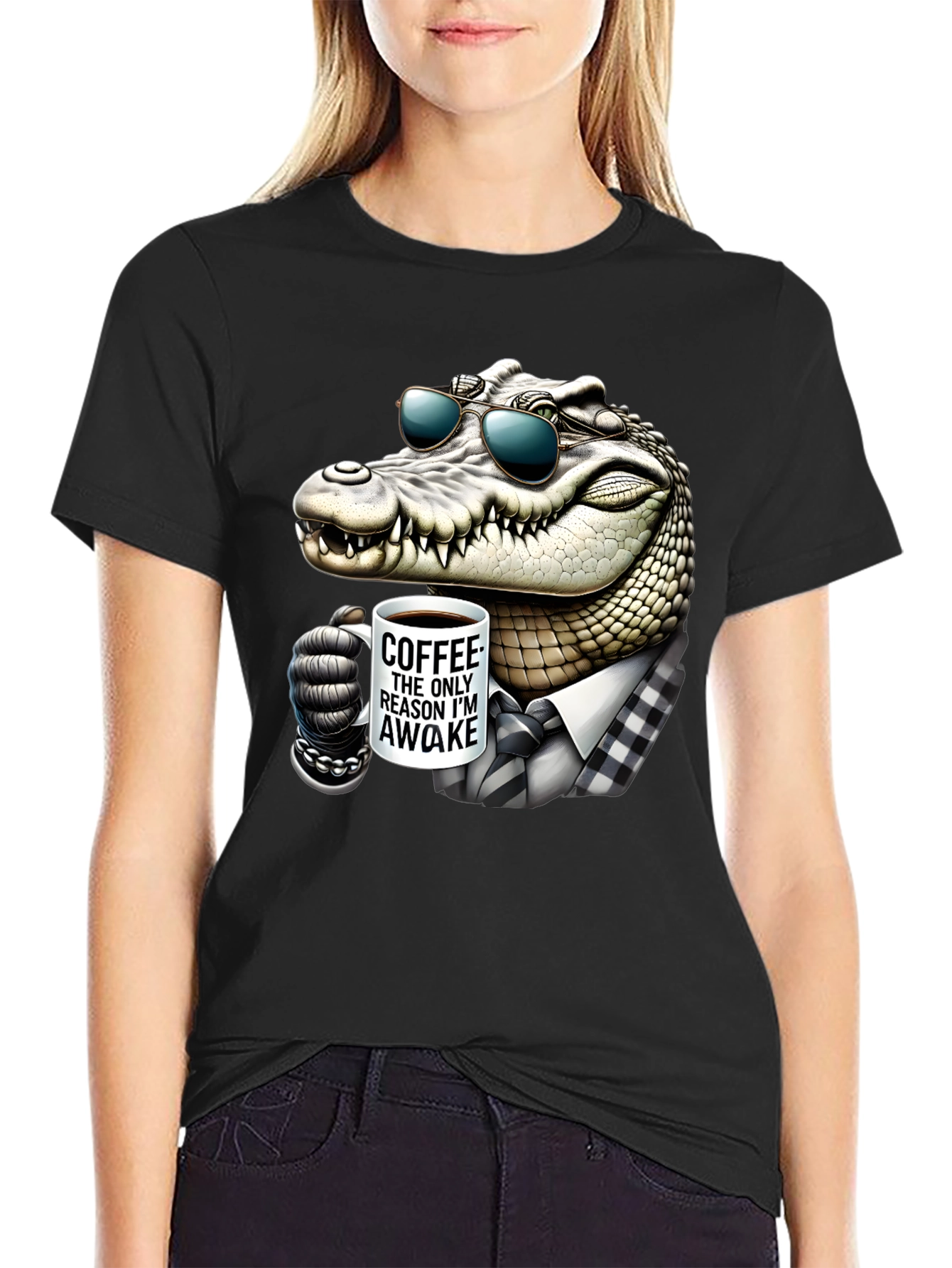 Cool Crocodile Coffee Lover T-Shirt