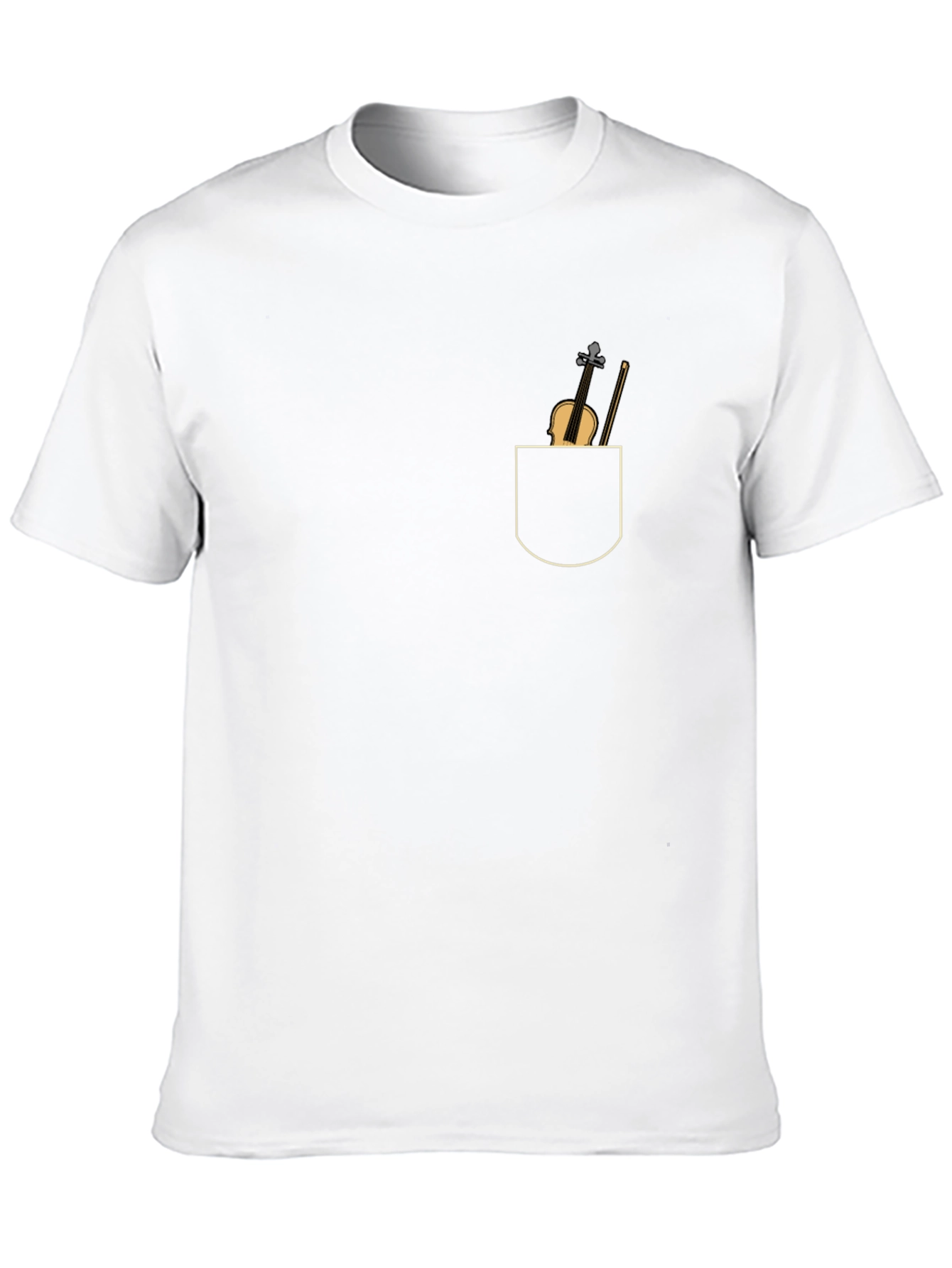 Violin Pocket Graphic Tee - Stylish Musician T-Shirt
