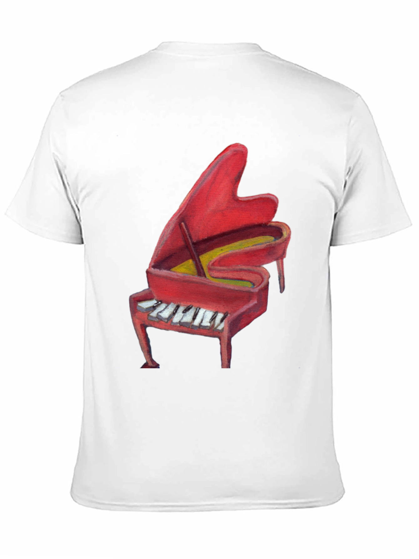 Red Piano Graphic Print T-Shirt