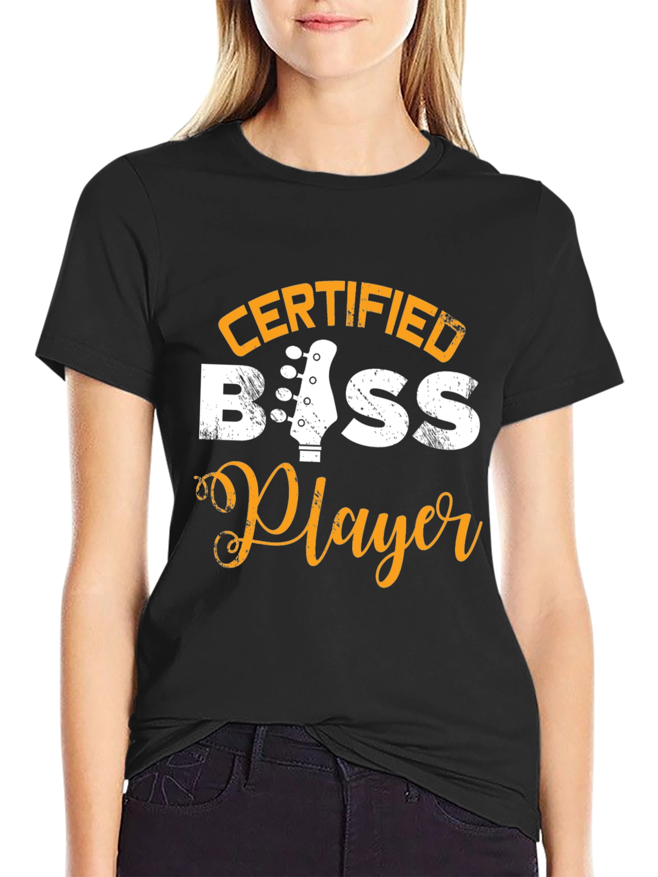 Certified Bass Player Black Graphic Tee
