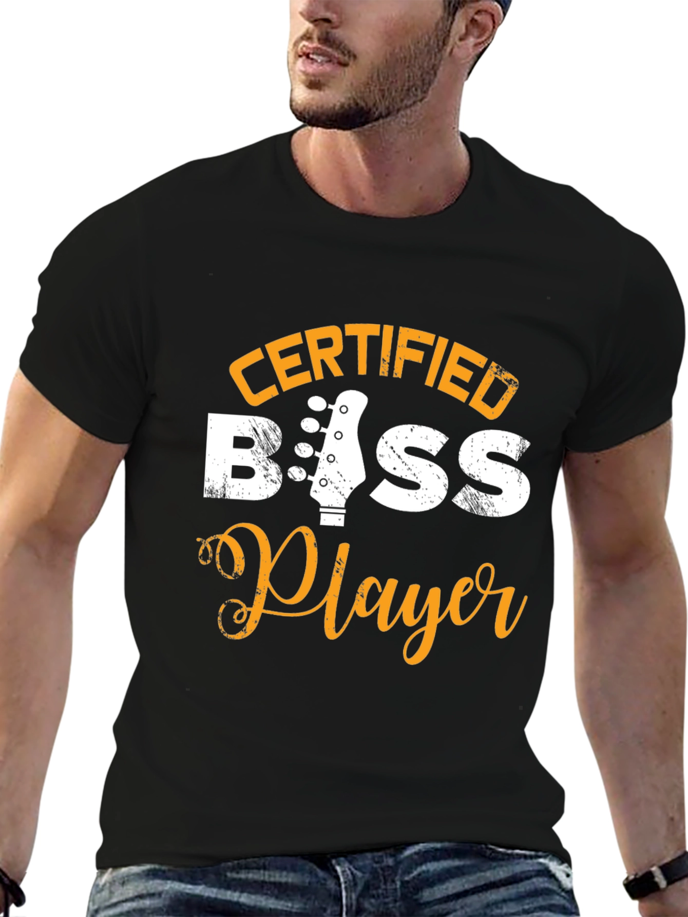 Certified Bass Player Black Graphic Tee
