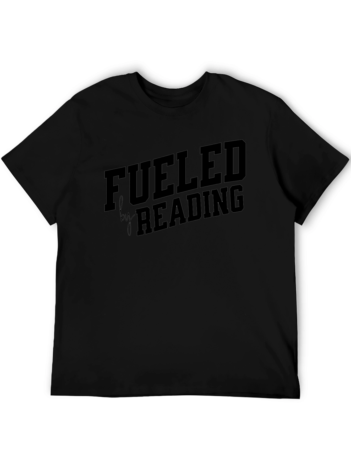 Fueled by Reading Graphic Tee - Black Casual Shirt