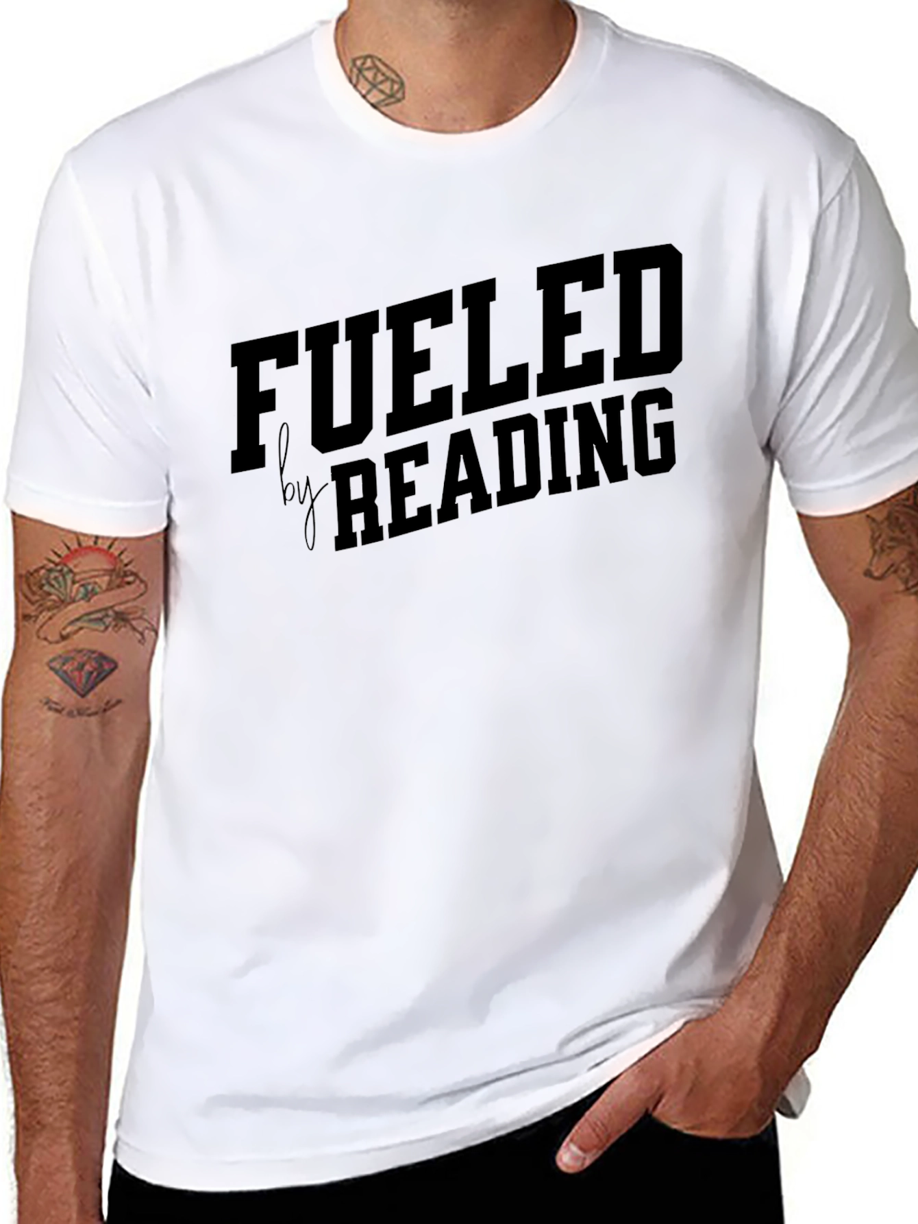 Fueled by Reading Graphic Tee - Black Casual Shirt