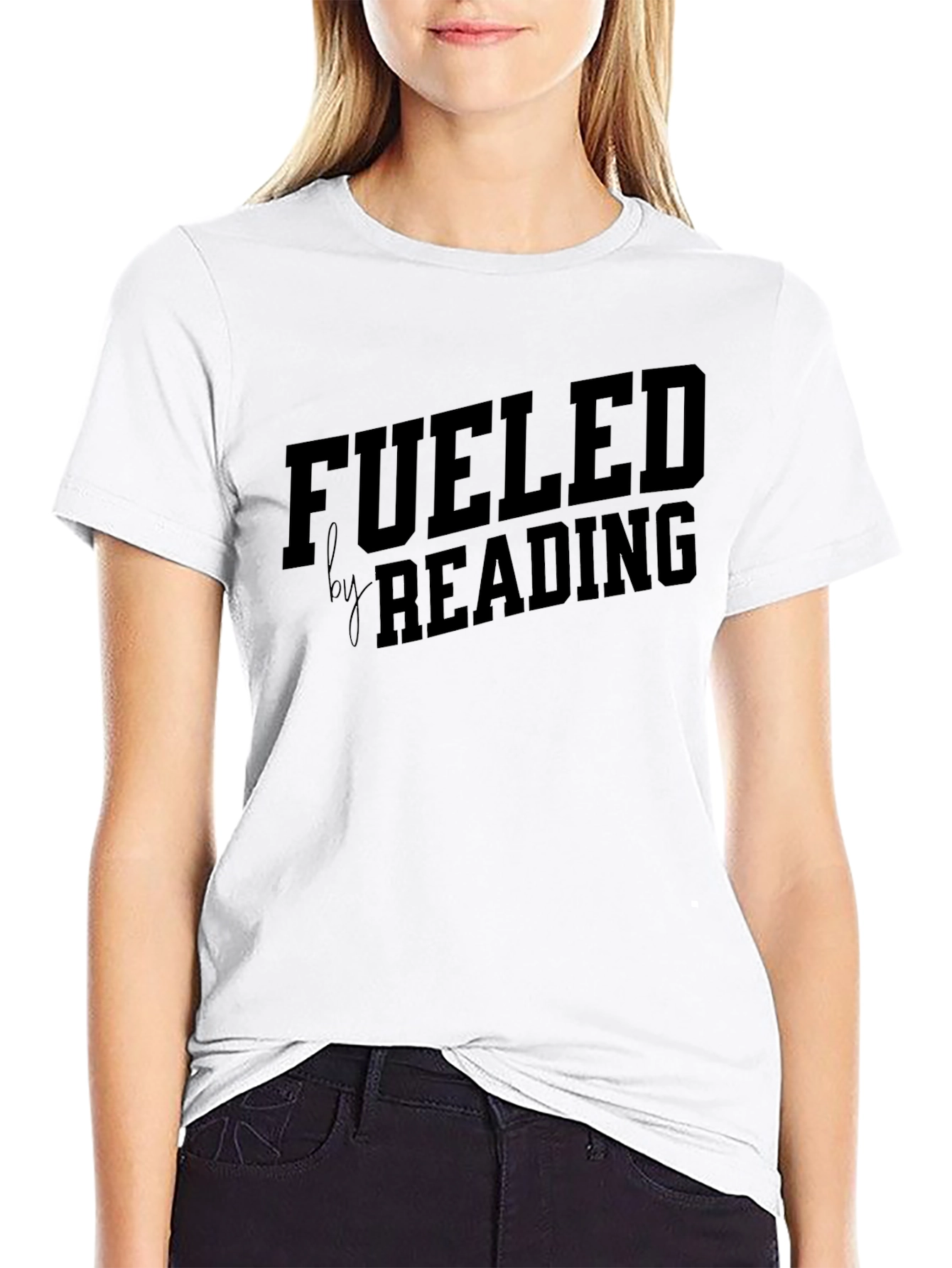 Fueled by Reading Graphic Tee - Black Casual Shirt