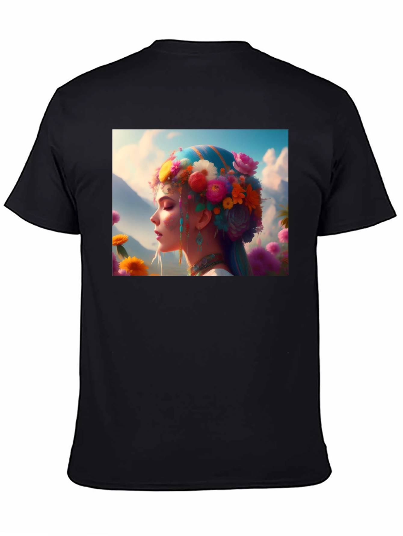 Floral Fantasy Graphic Tee - Unique Artistic Design