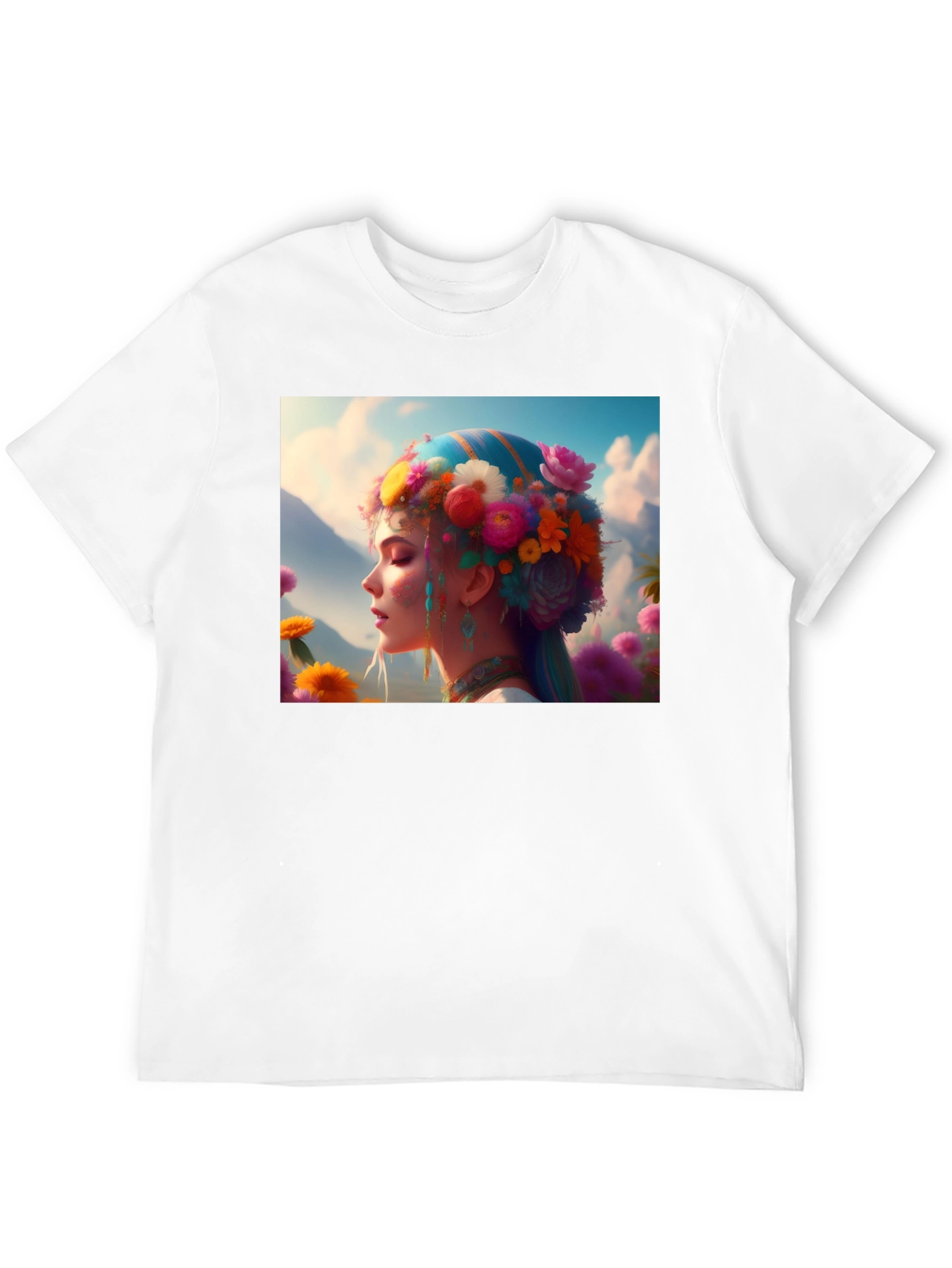 Floral Fantasy Graphic Tee - Unique Artistic Design