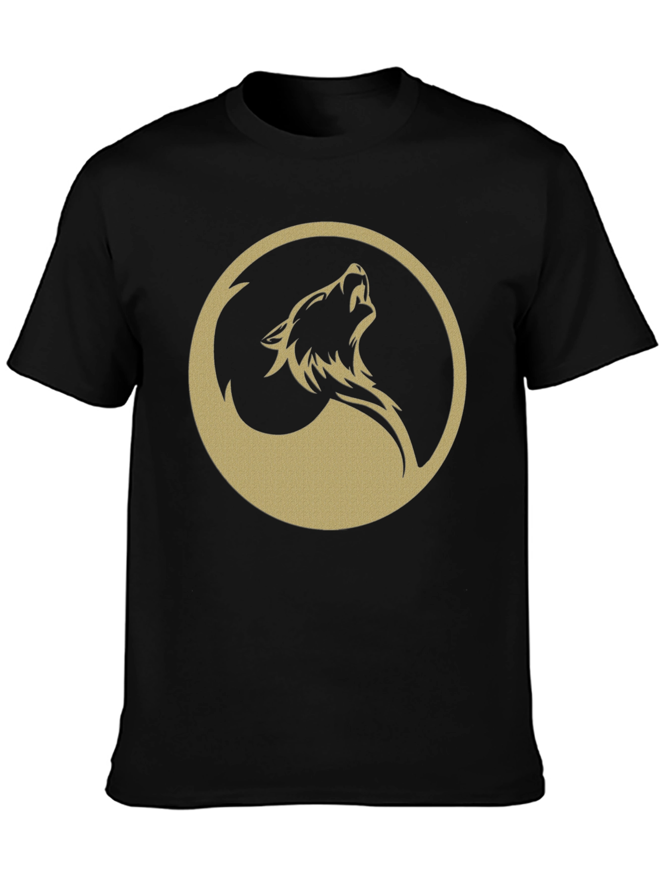 Wolf Circle Graphic T-Shirt - Mens Black Tee