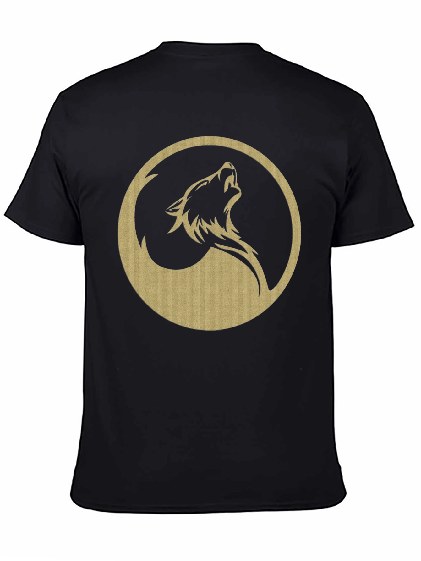 Wolf Circle Graphic T-Shirt - Mens Black Tee