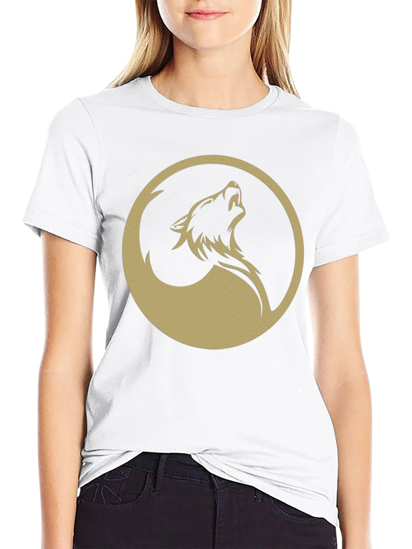 Wolf Circle Graphic T-Shirt - Mens Black Tee