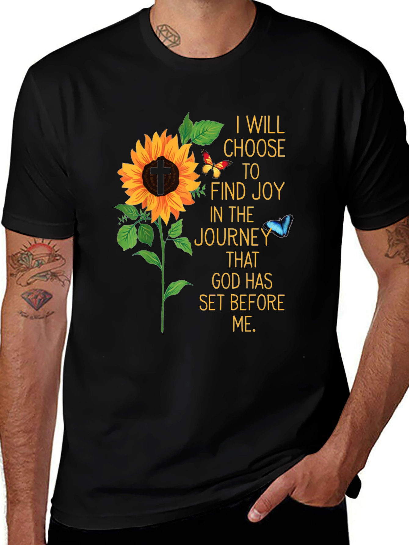 Joyful Journey Sunflower Graphic T-Shirt