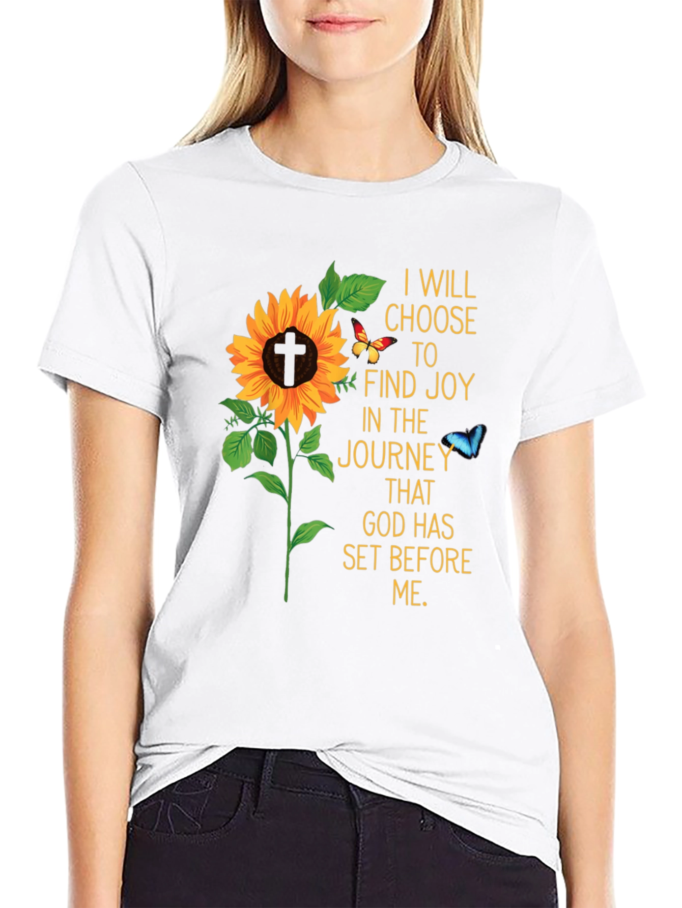 Joyful Journey Sunflower Graphic T-Shirt