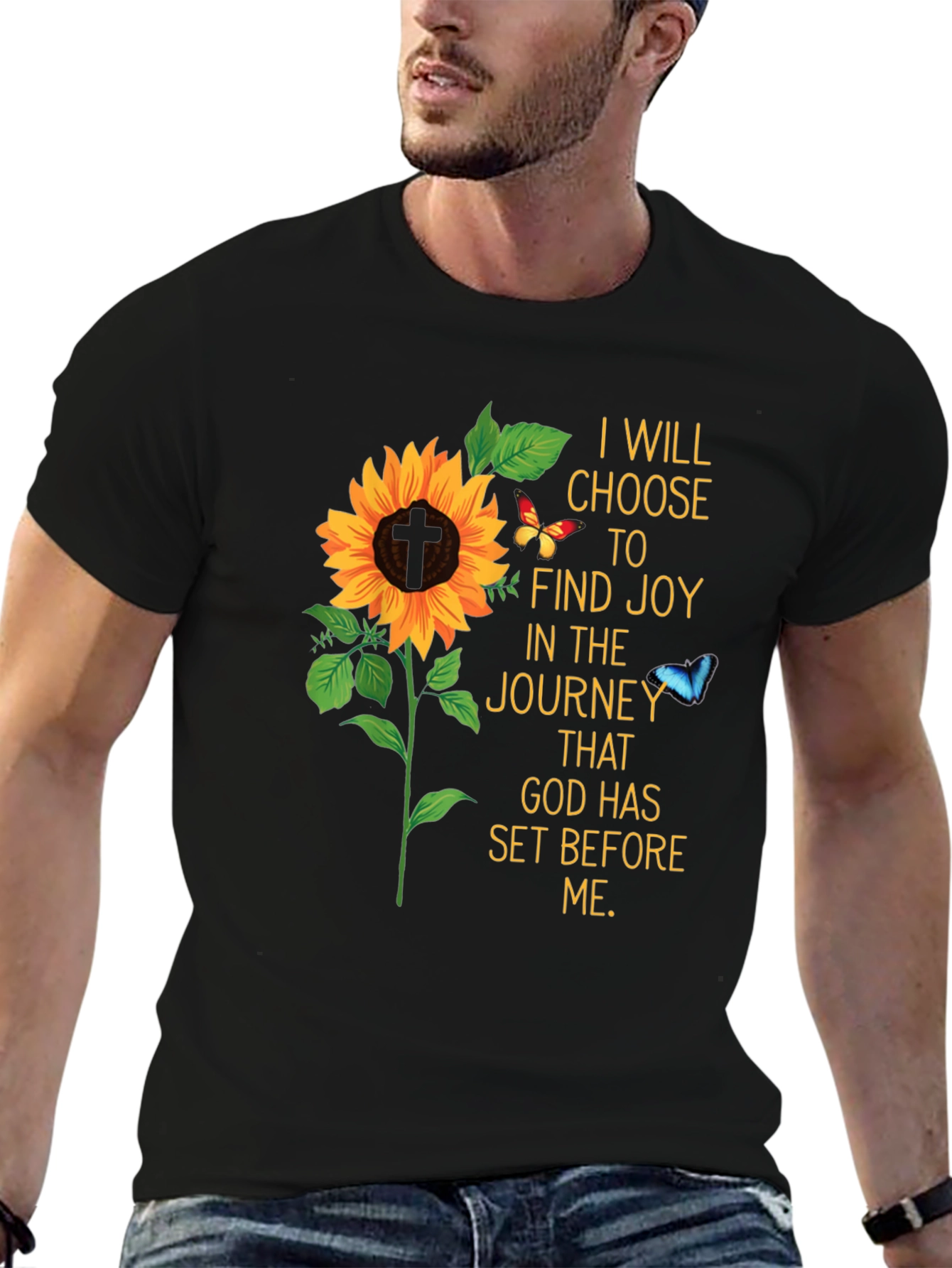 Joyful Journey Sunflower Graphic T-Shirt
