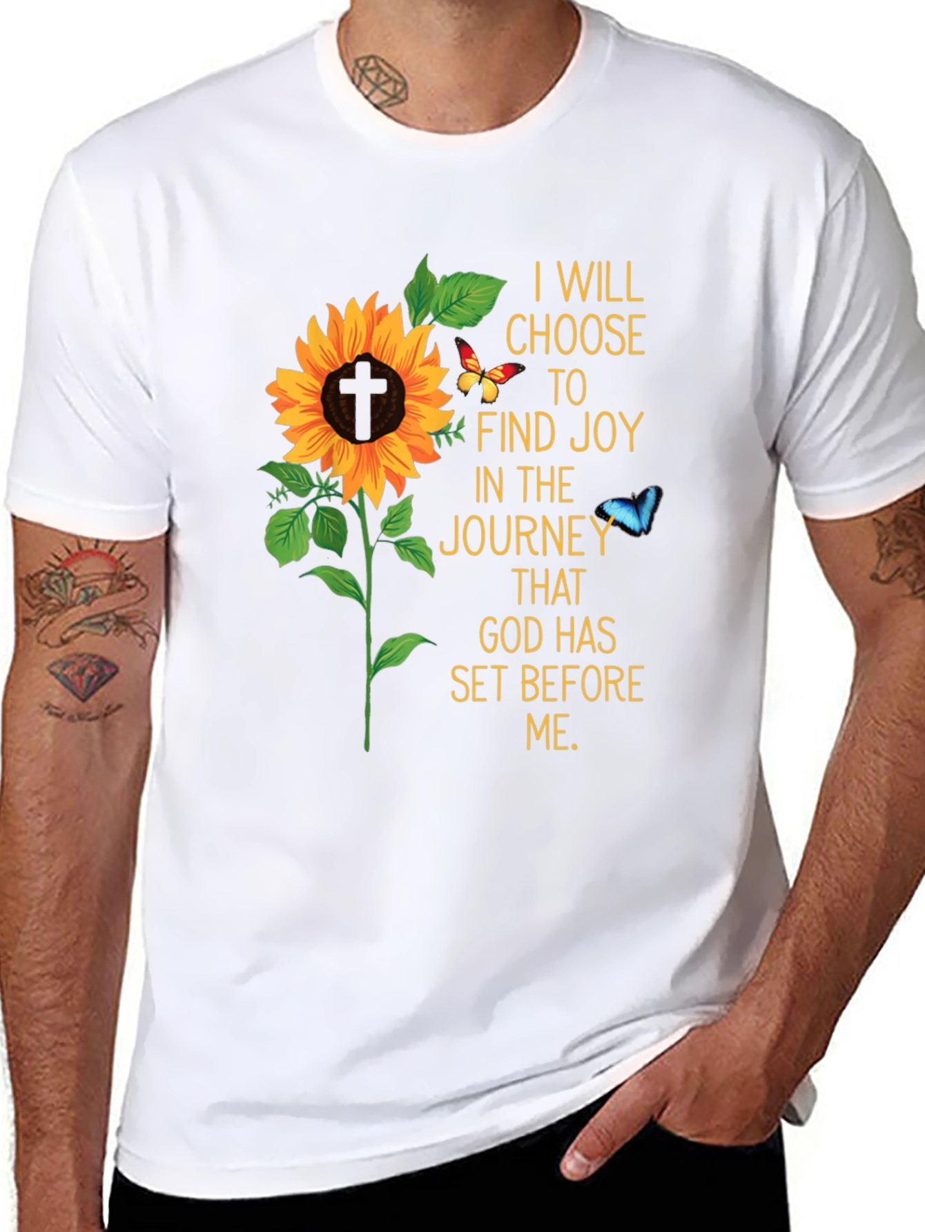 Joyful Journey Sunflower Graphic T-Shirt
