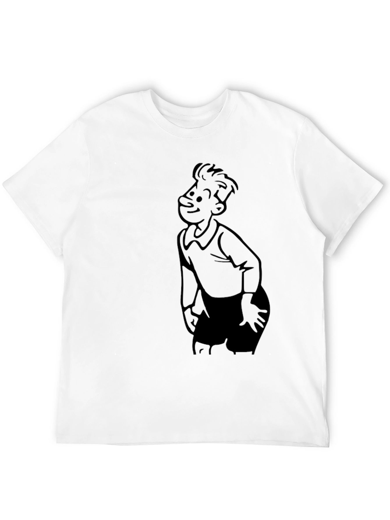 Retro Cartoon Character Black T-Shirt