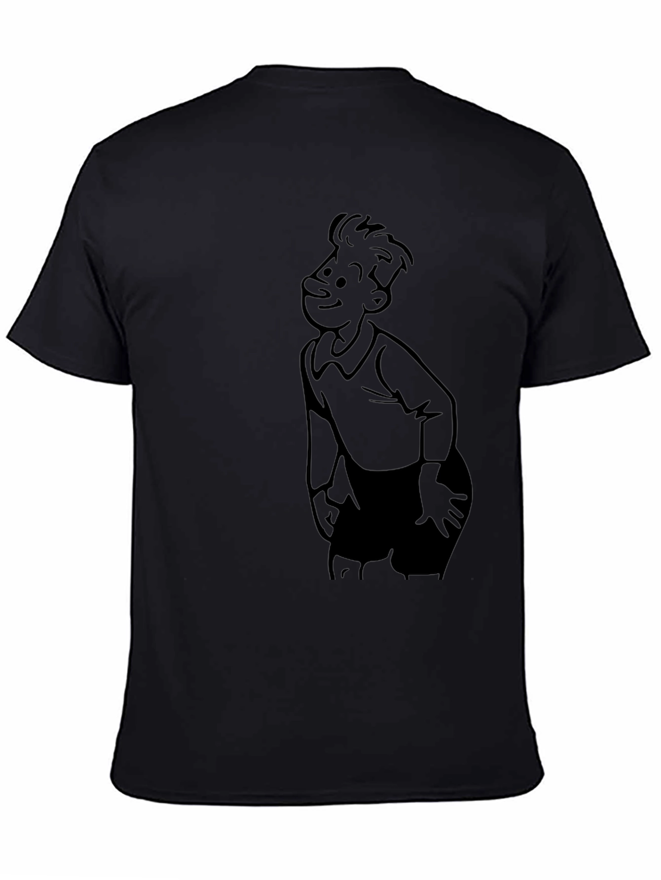 Retro Cartoon Character Black T-Shirt