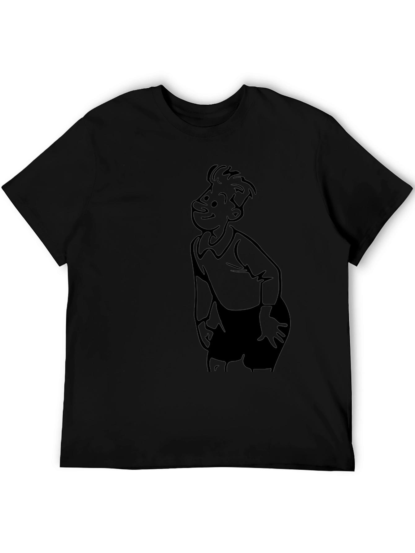 Retro Cartoon Character Black T-Shirt