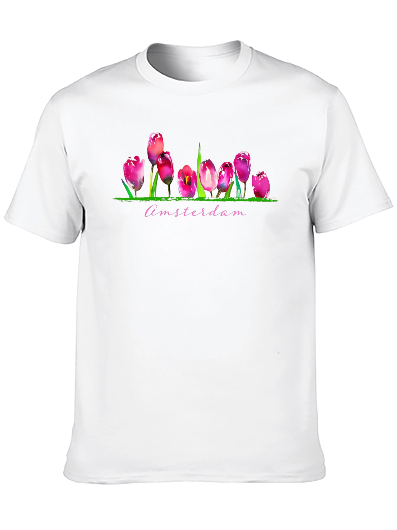Amsterdam Tulip Graphic Black T-Shirt