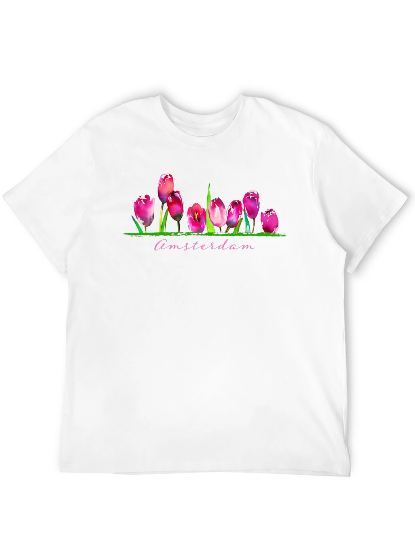 Amsterdam Tulip Graphic Black T-Shirt