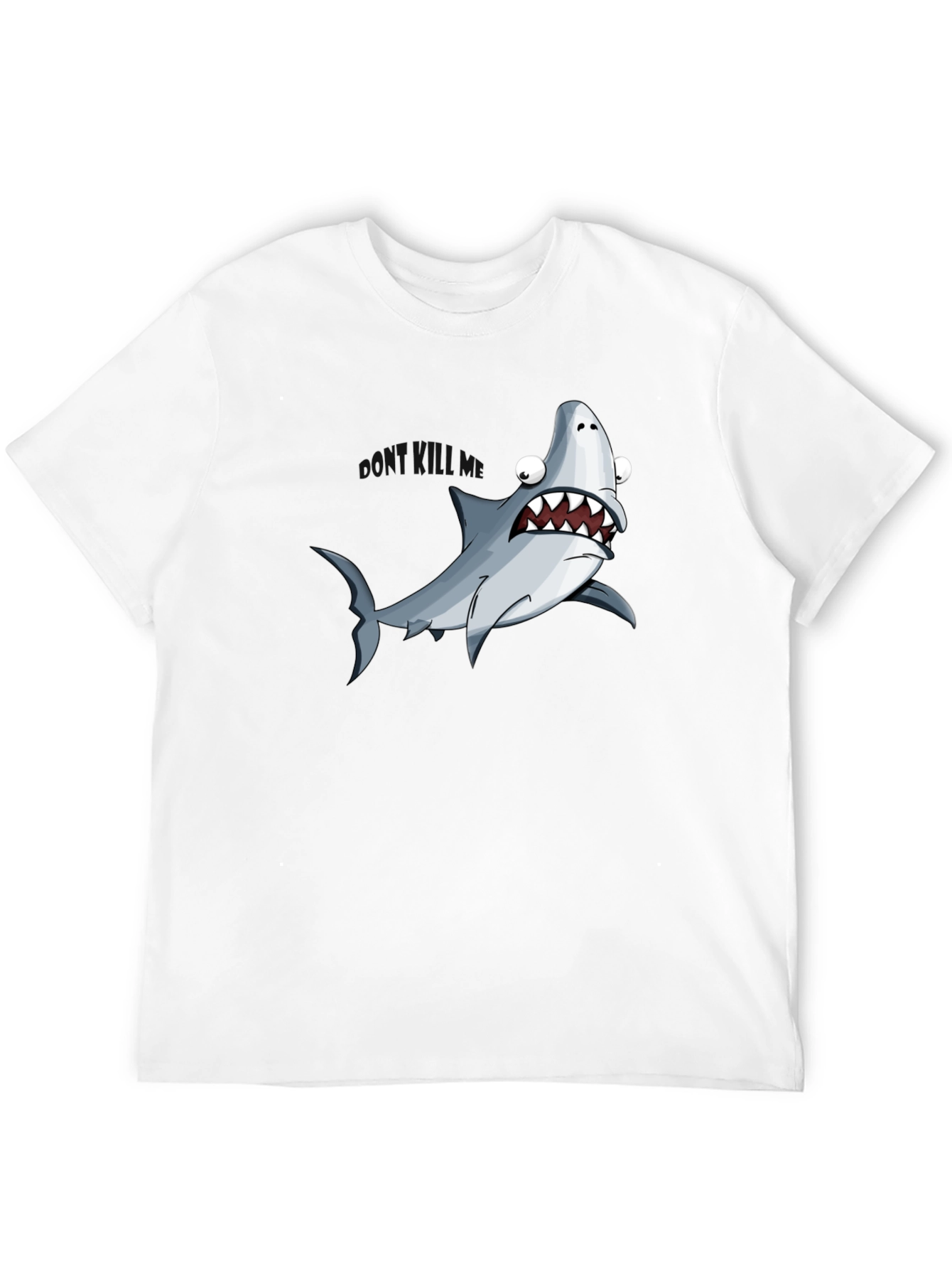 Cartoon Shark Graphic Black T-Shirt