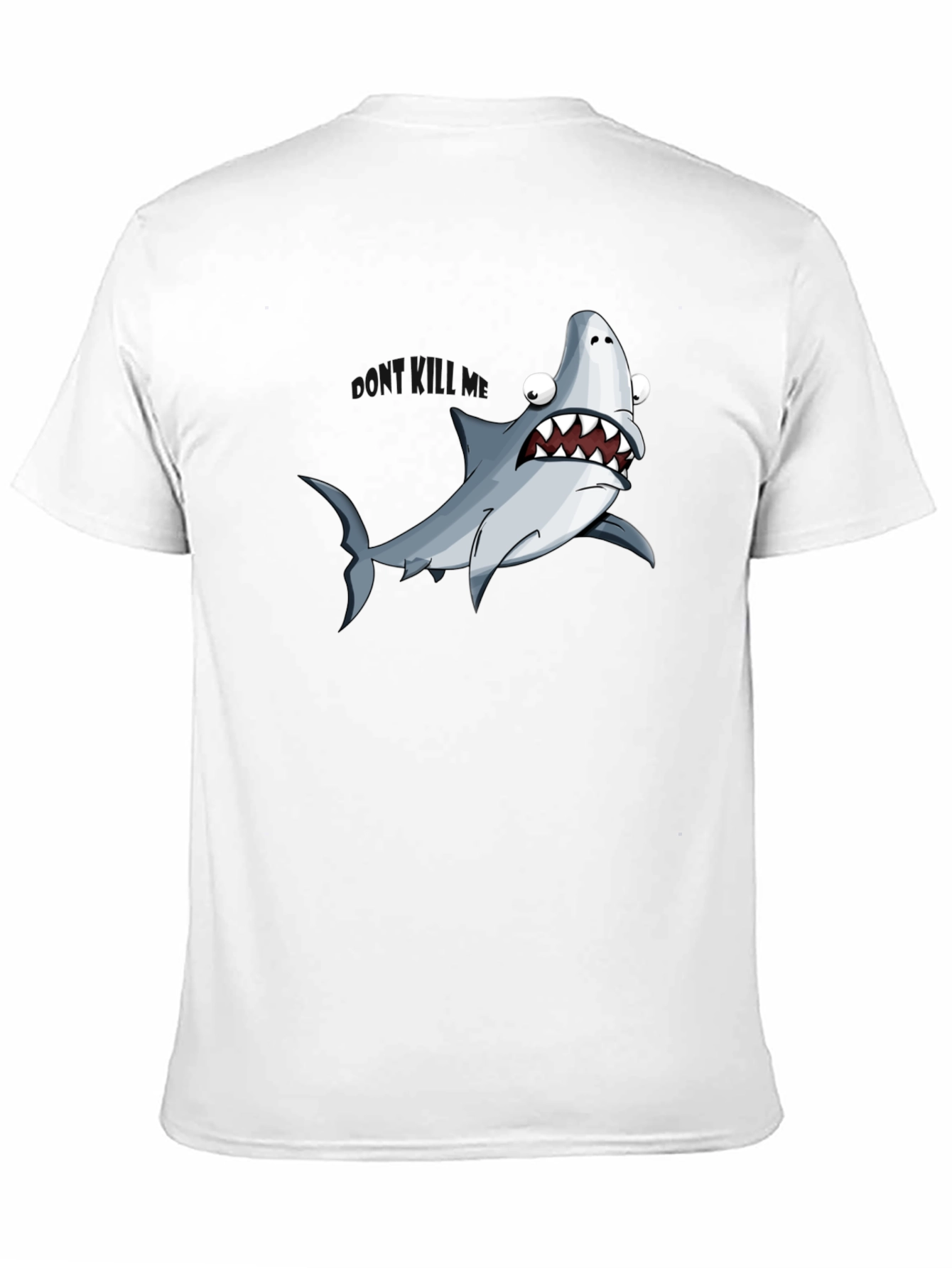 Cartoon Shark Graphic Black T-Shirt