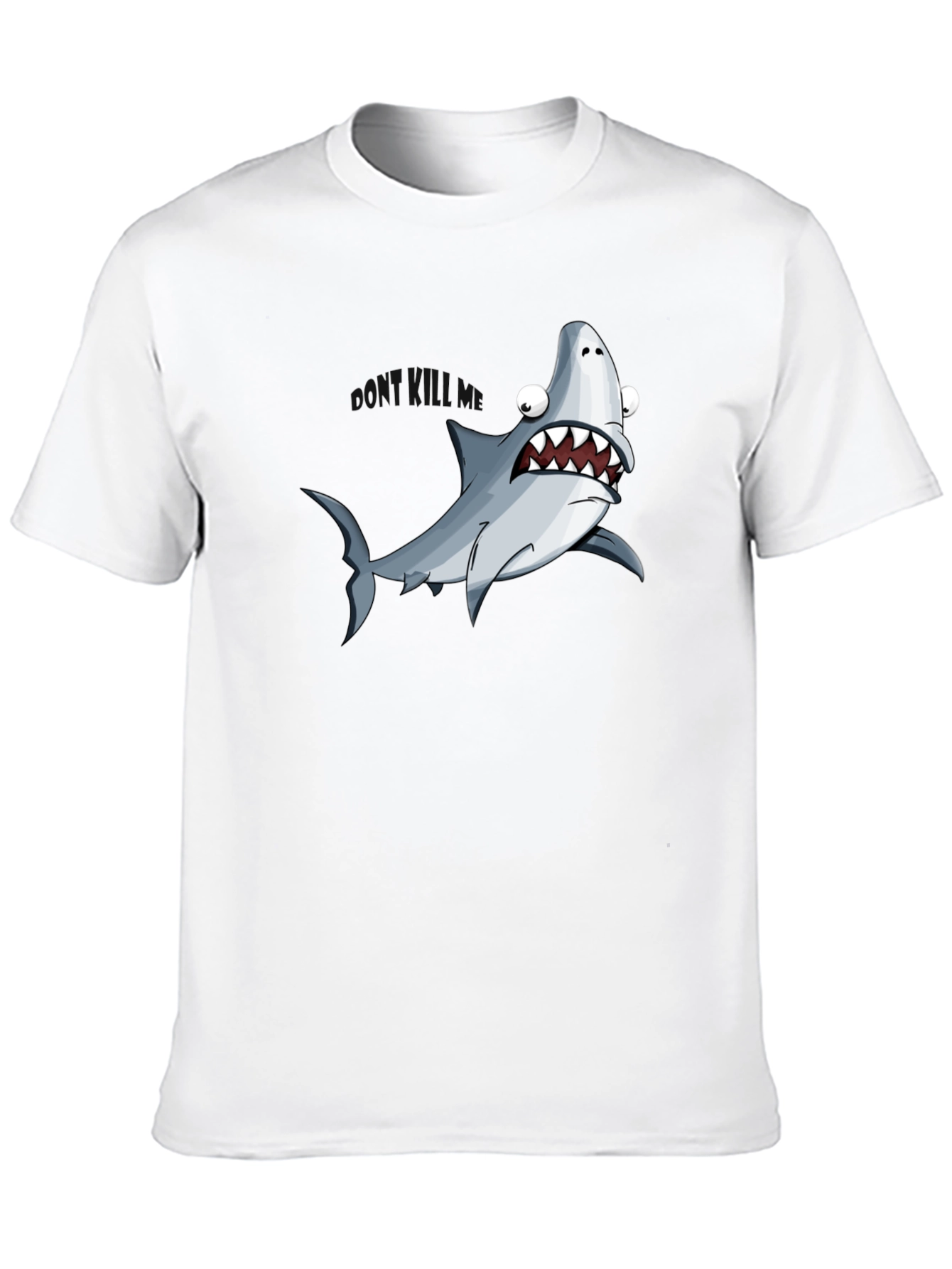 Cartoon Shark Graphic Black T-Shirt