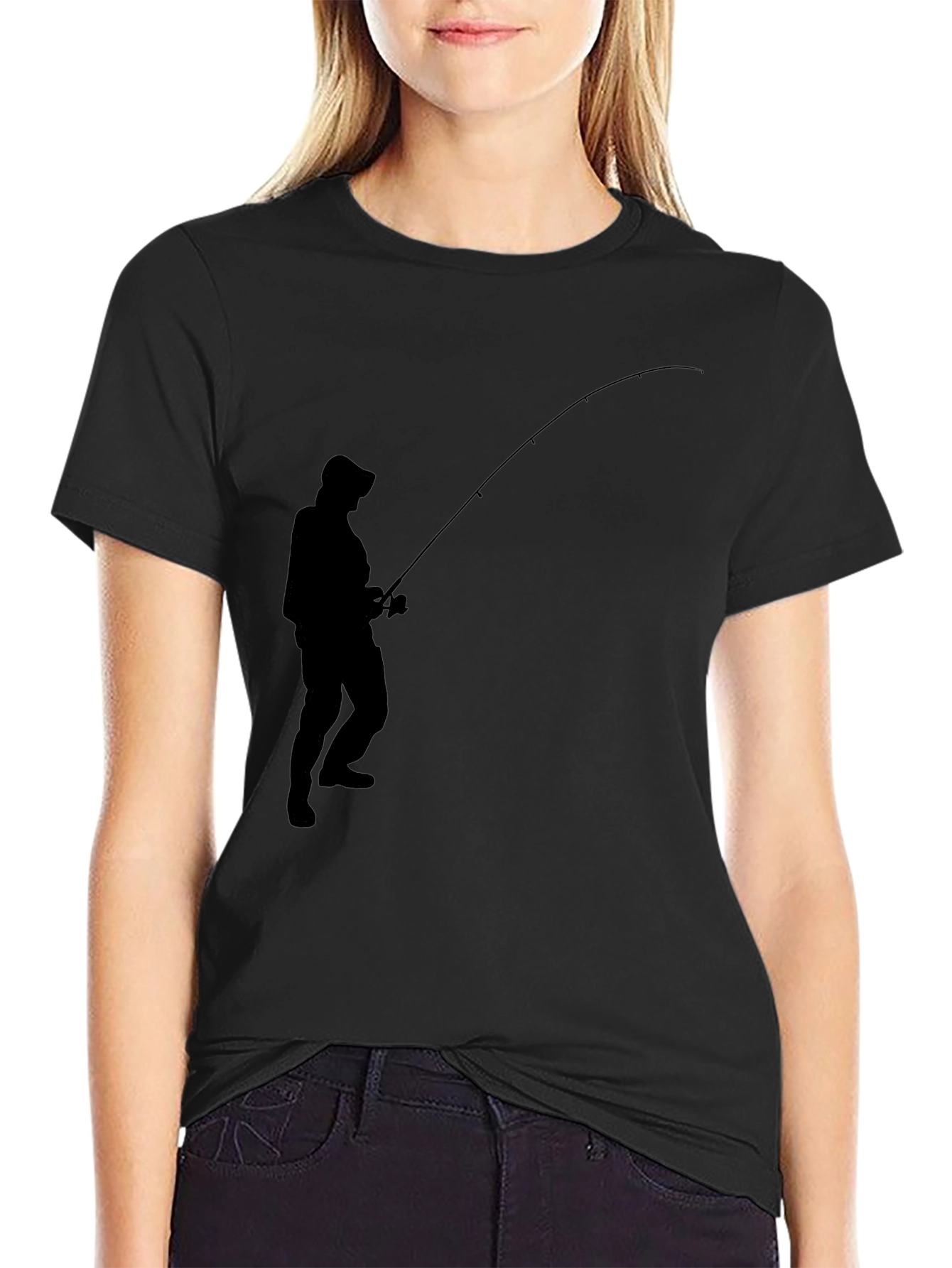 Angler Silhouette Black T-Shirt