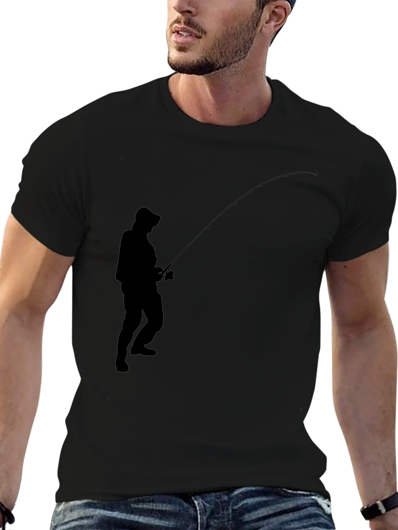 Angler Silhouette Black T-Shirt