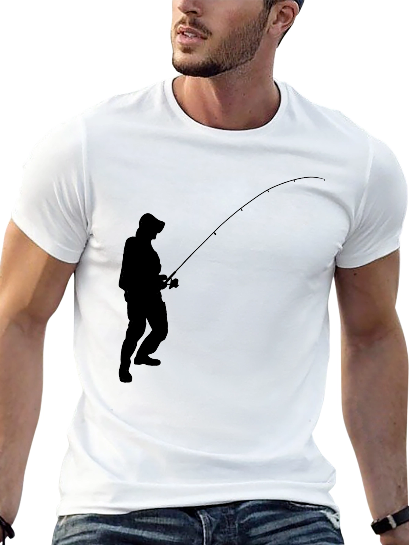 Angler Silhouette Black T-Shirt