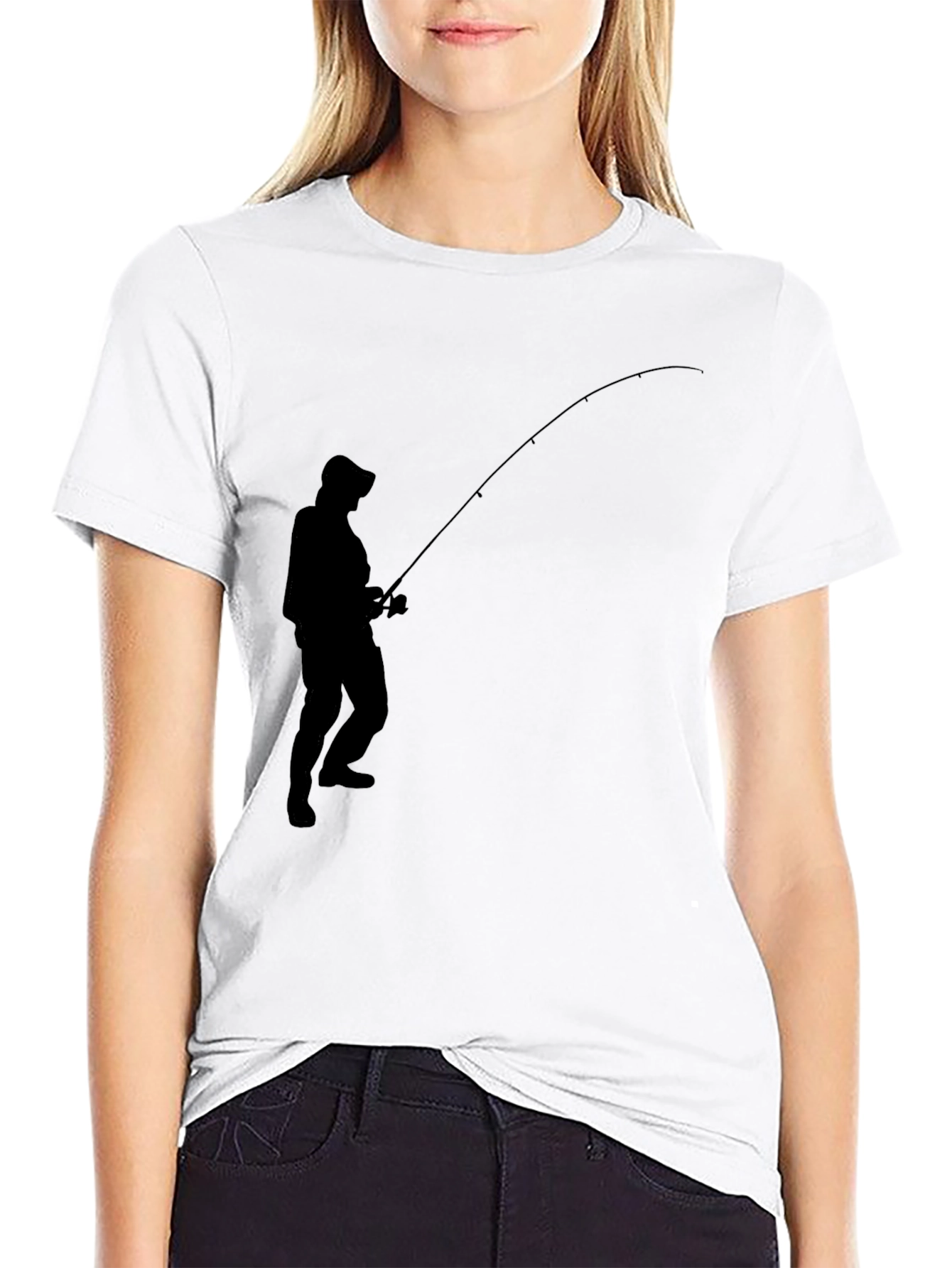 Angler Silhouette Black T-Shirt