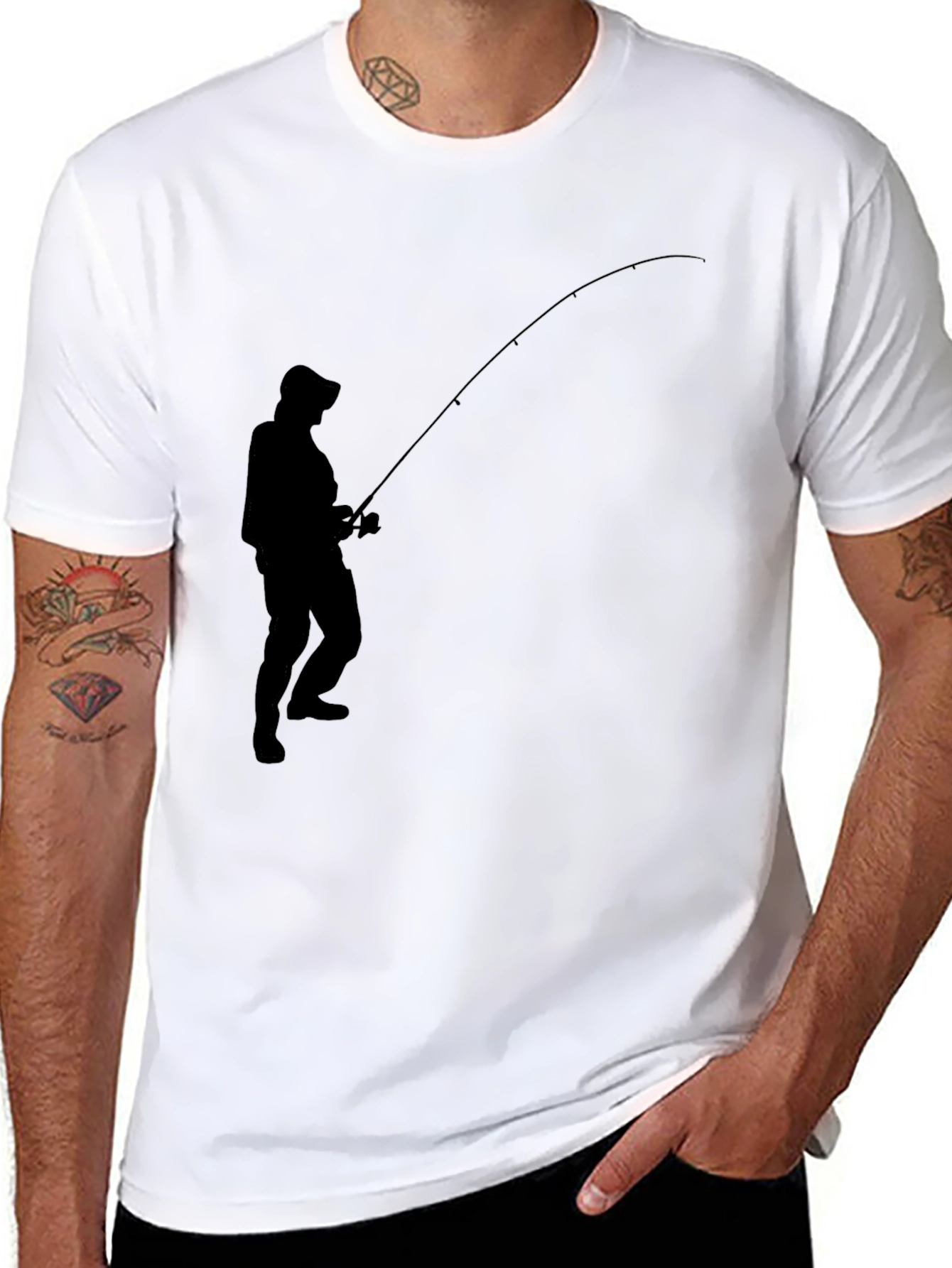 Angler Silhouette Black T-Shirt