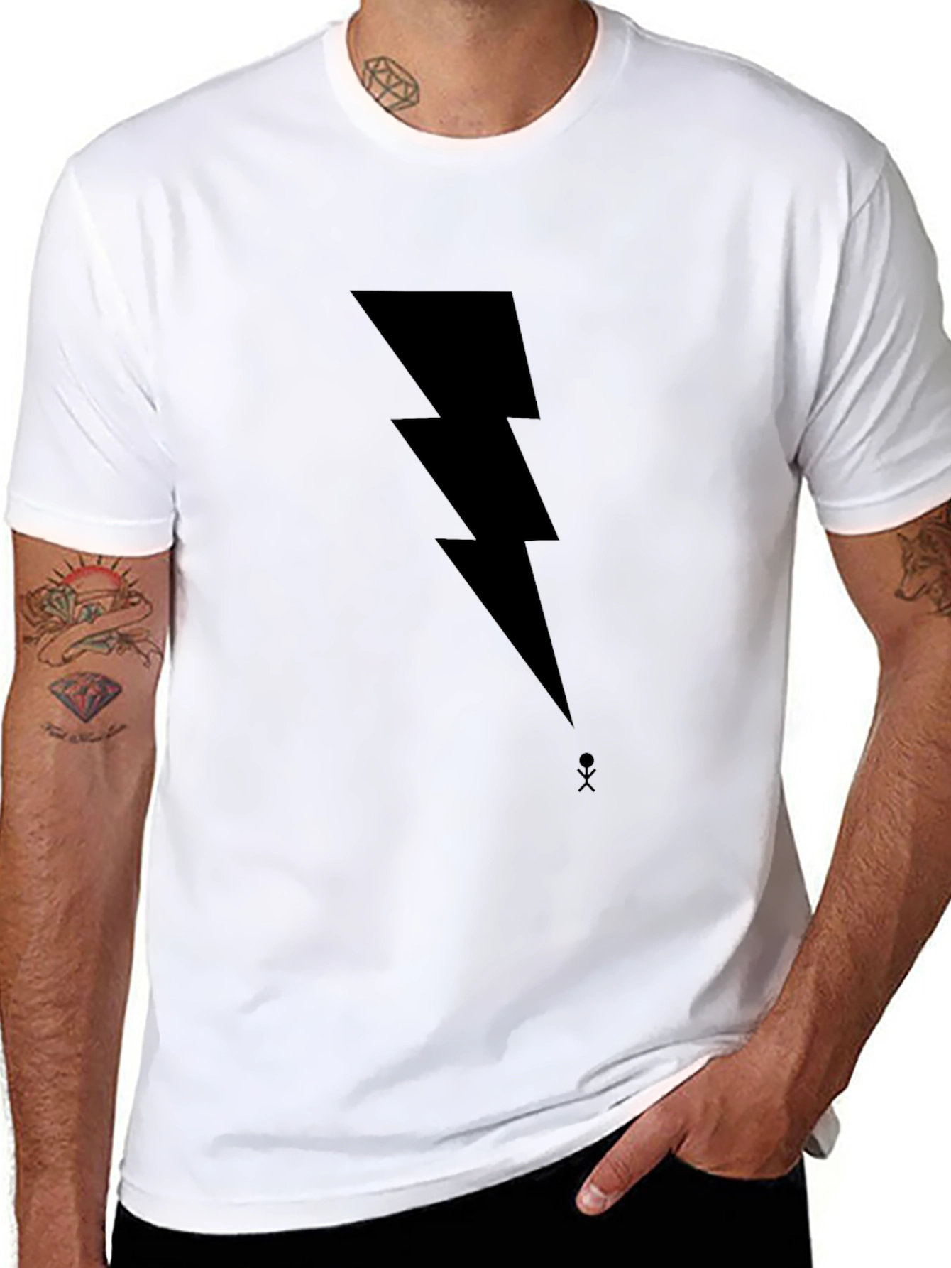 ⚡ Bold Lightning Bolt Graphic Black T-Shirt