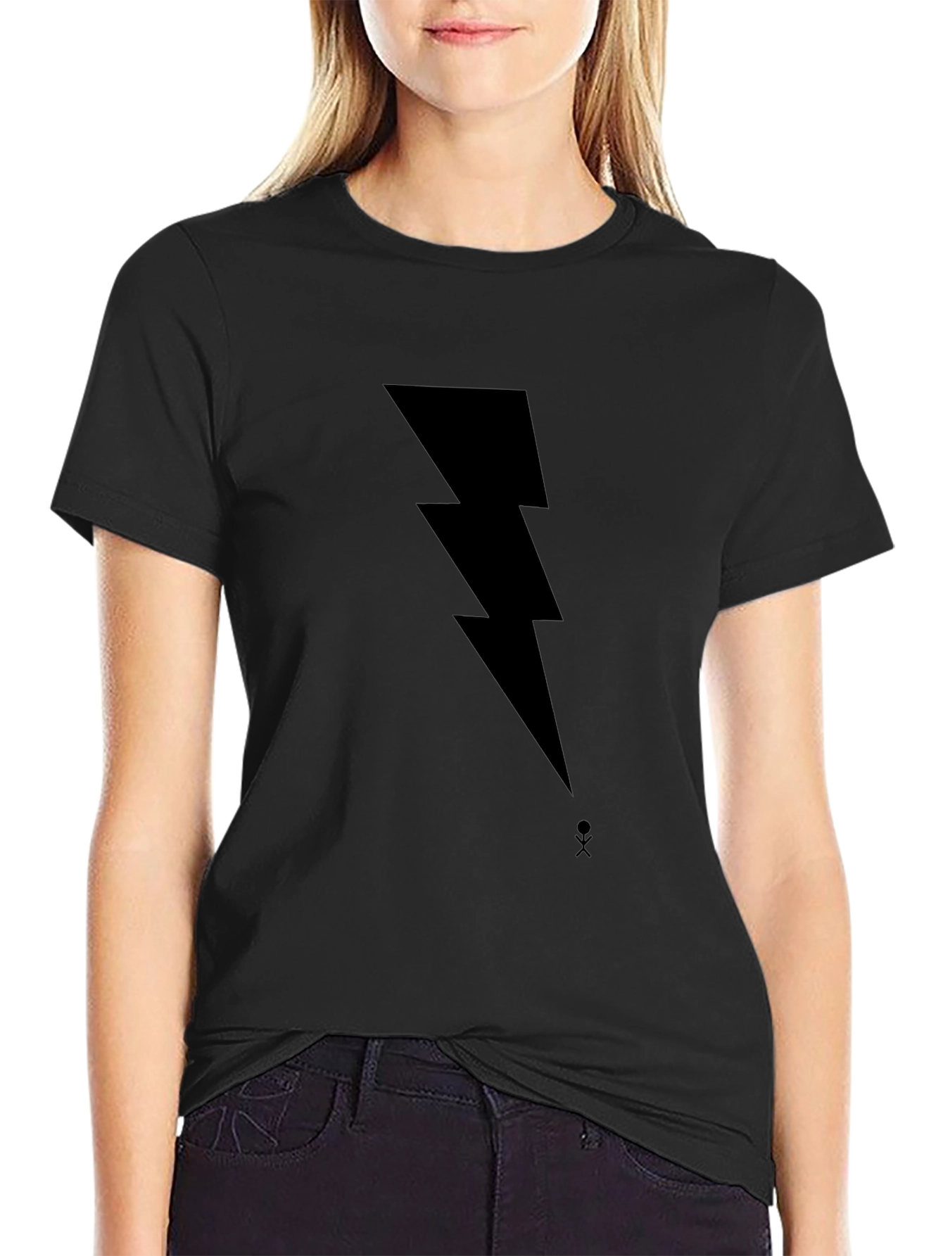 ⚡ Bold Lightning Bolt Graphic Black T-Shirt